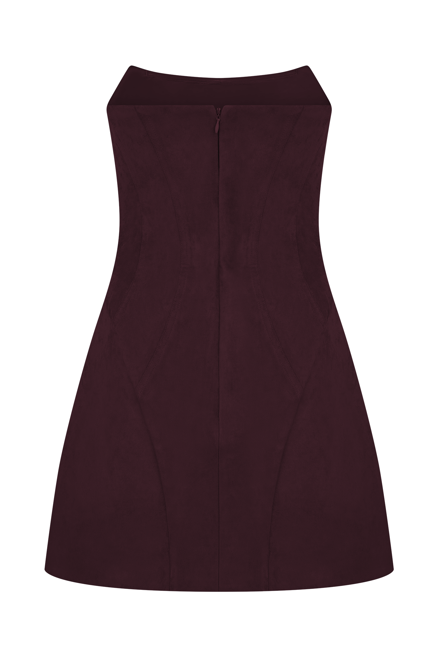 Andy Faux Suede Mini Dress - Wine - Image 7