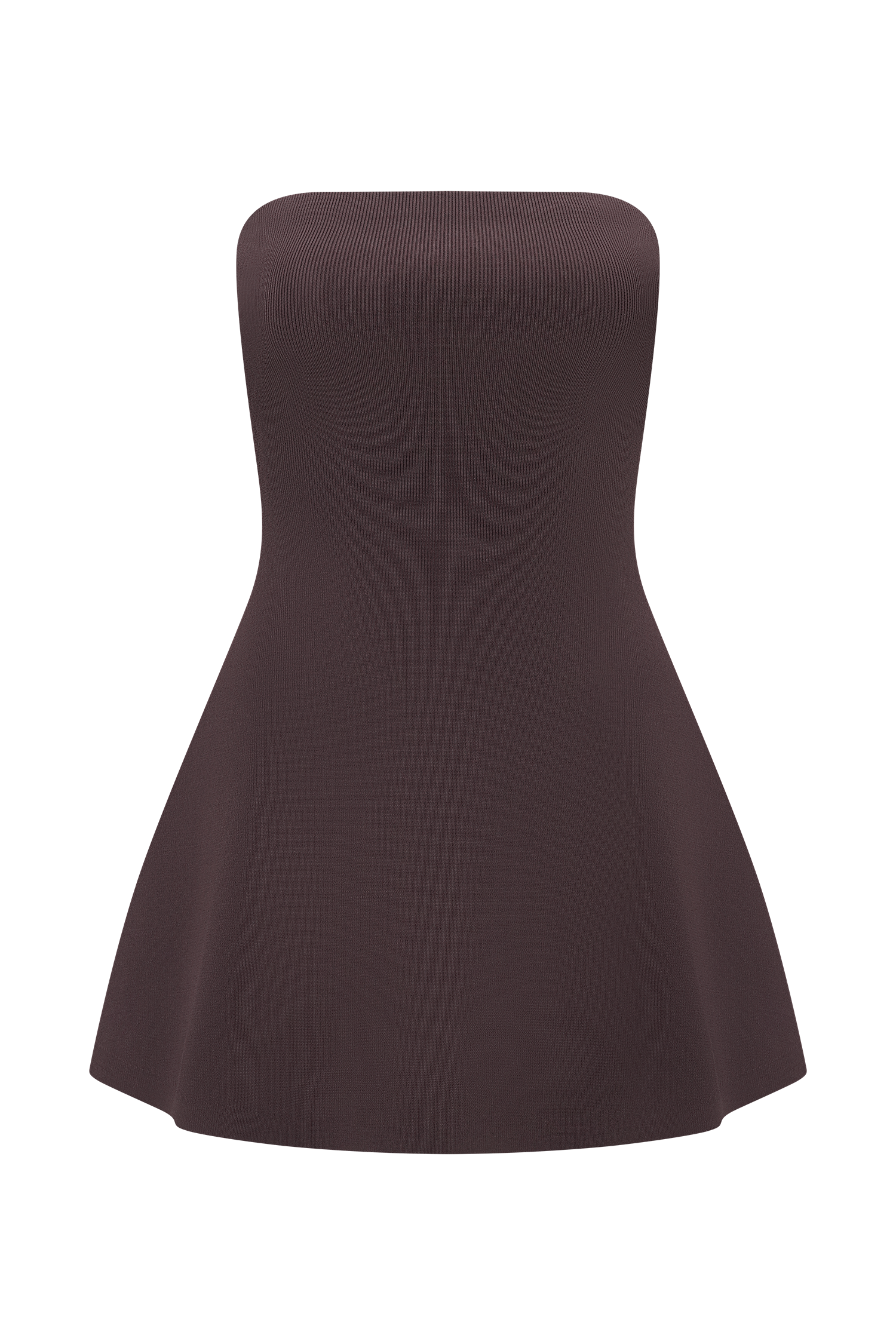Anette Bandage Knit Strapless Top - Chocolate - Image 7