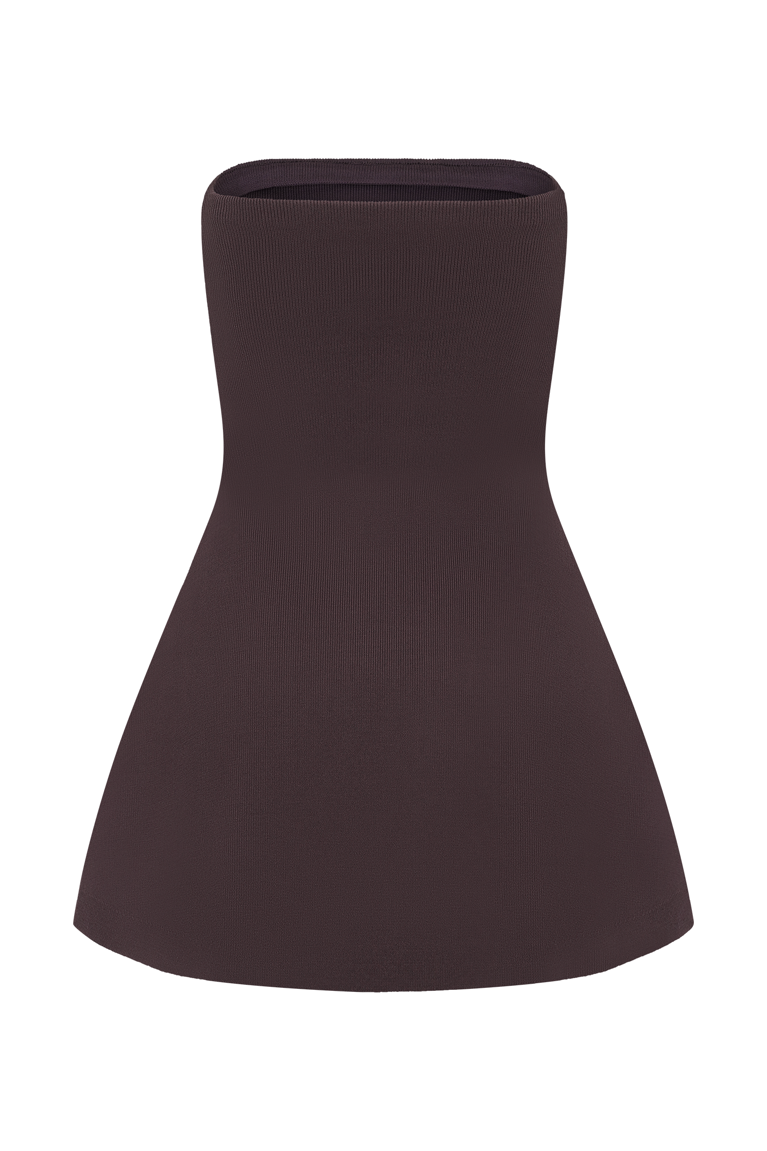 Anette Bandage Knit Strapless Top - Chocolate - Image 6
