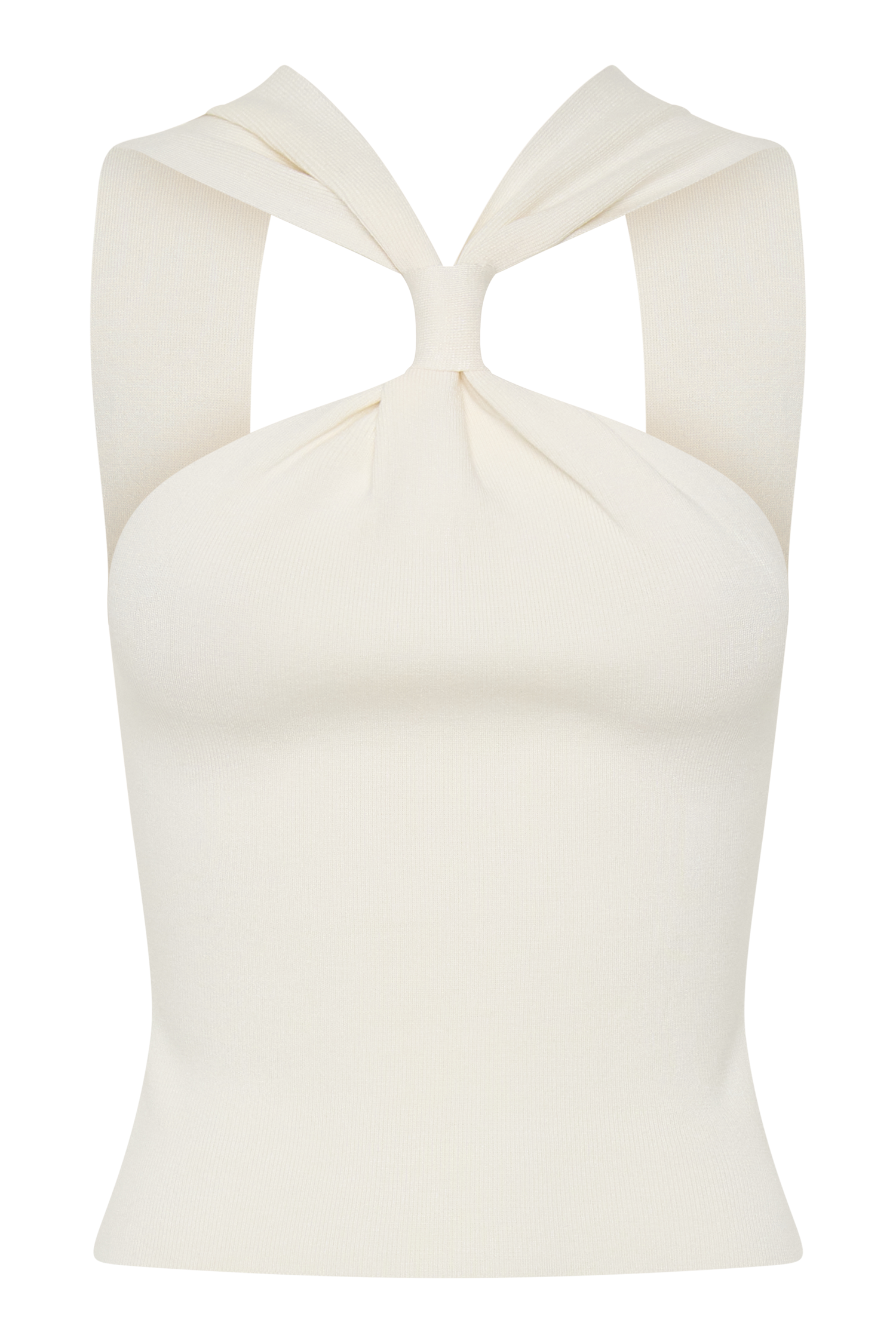 Angelika Twist Front Knit Top - Ivory - Image 8