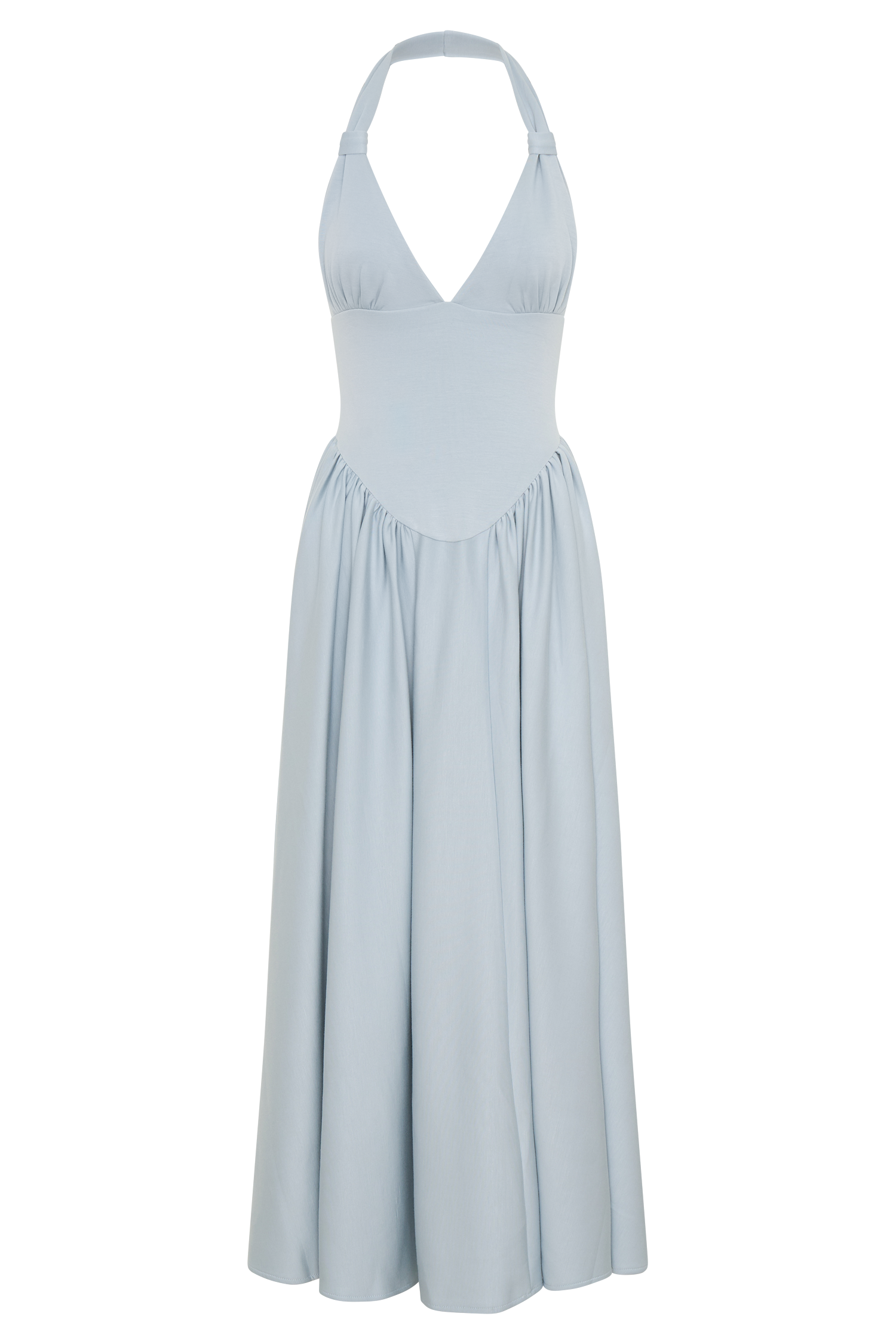 Angelina Scuba Halter Midi Dress - Pale Blue - Image 8