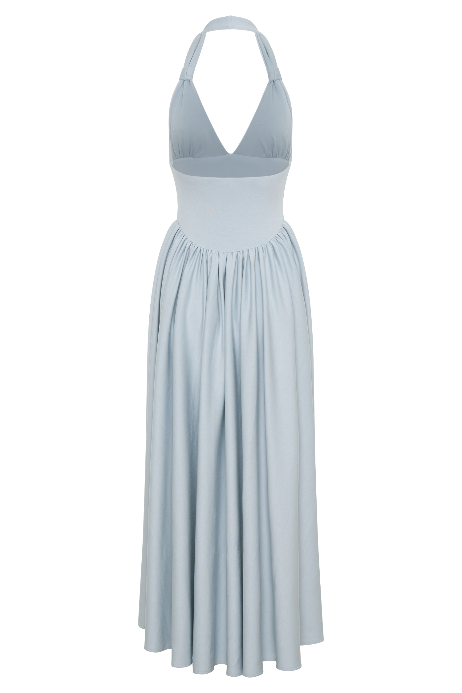 Angelina Scuba Halter Midi Dress - Pale Blue - Image 7