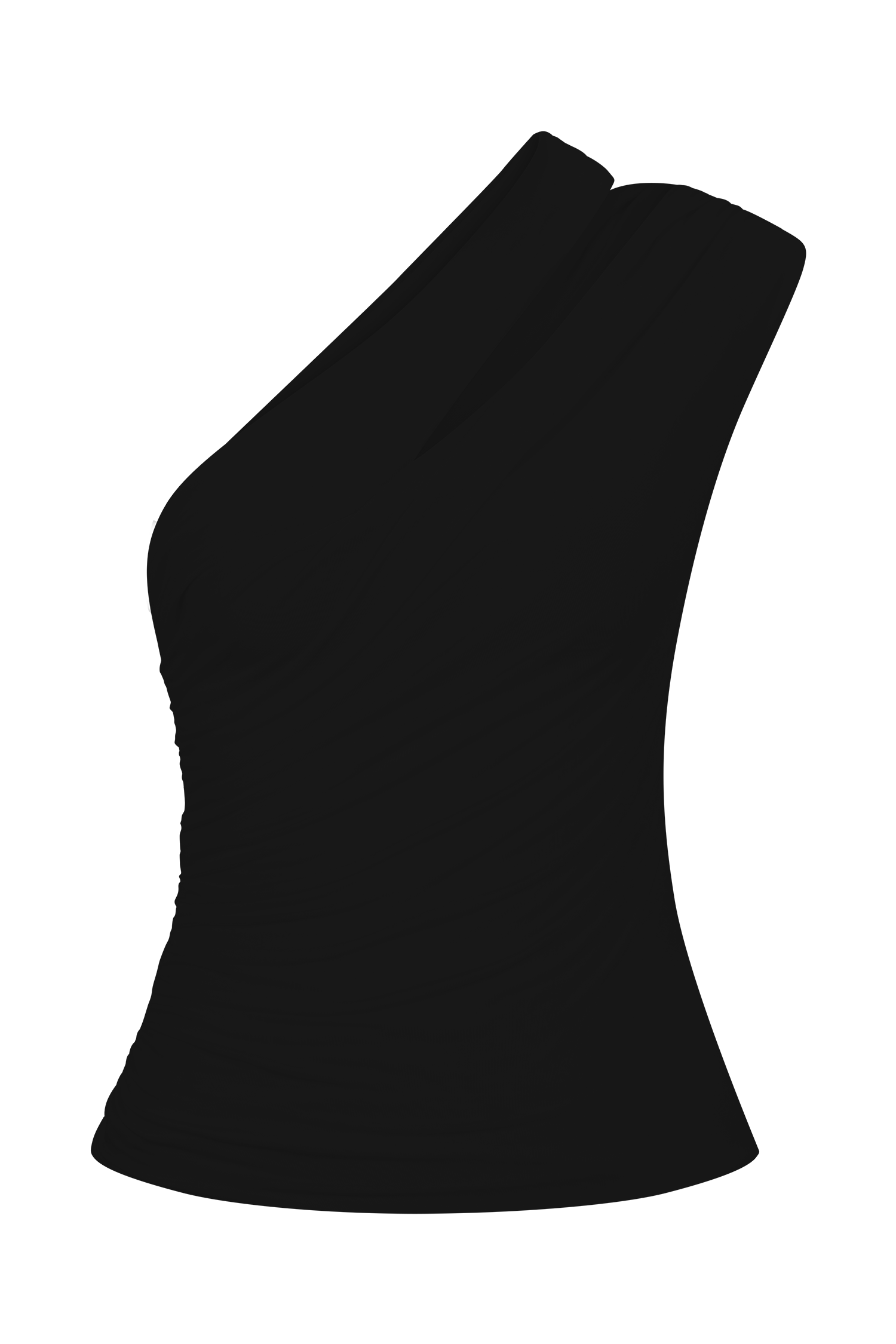 Anna One Shoulder Modal Top - Black - Image 11