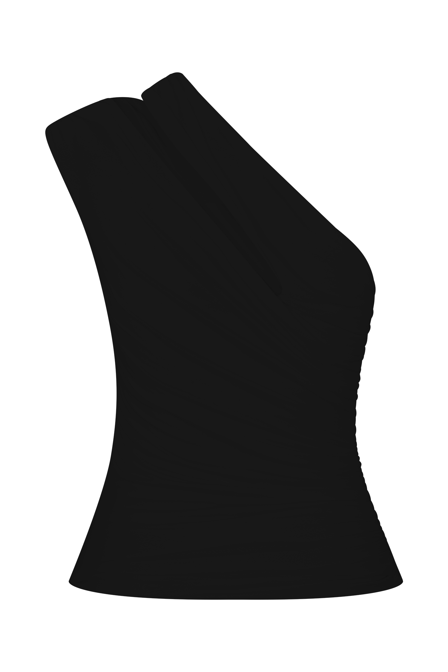 Anna One Shoulder Modal Top - Black - Image 10