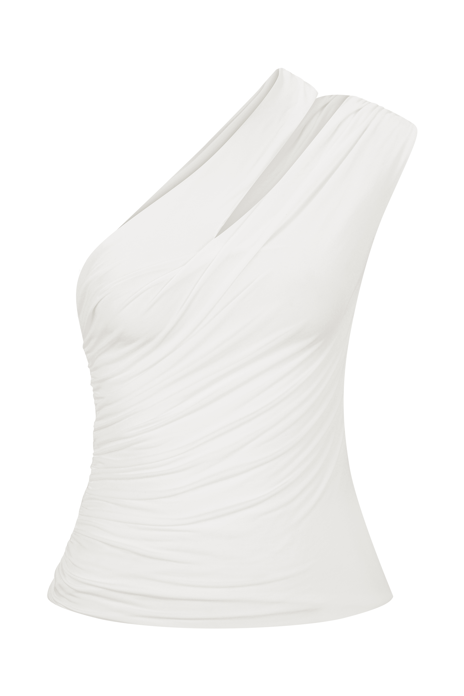 Anna One Shoulder Modal Top - White - Image 7