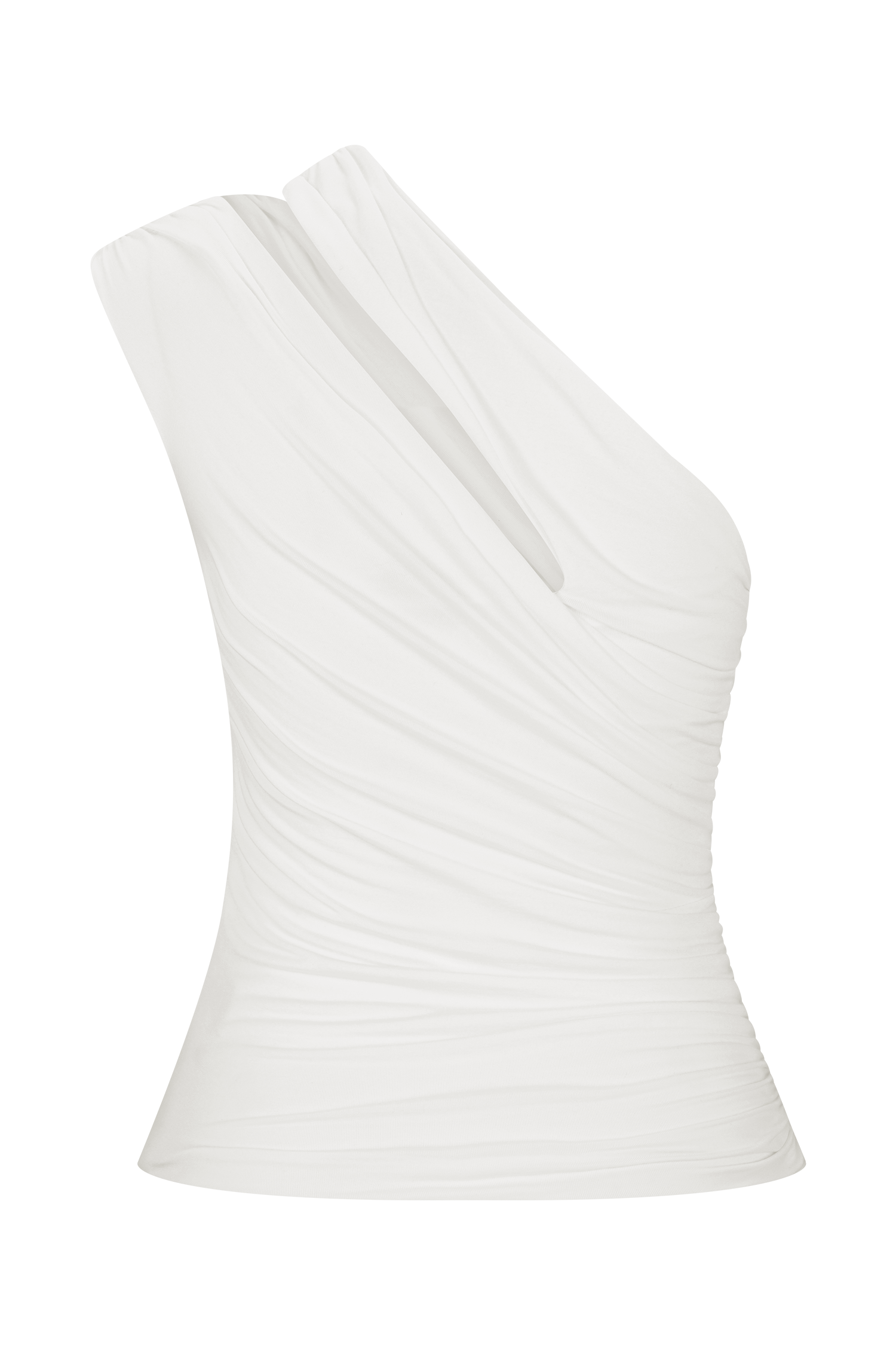 Anna One Shoulder Modal Top - White - Image 6