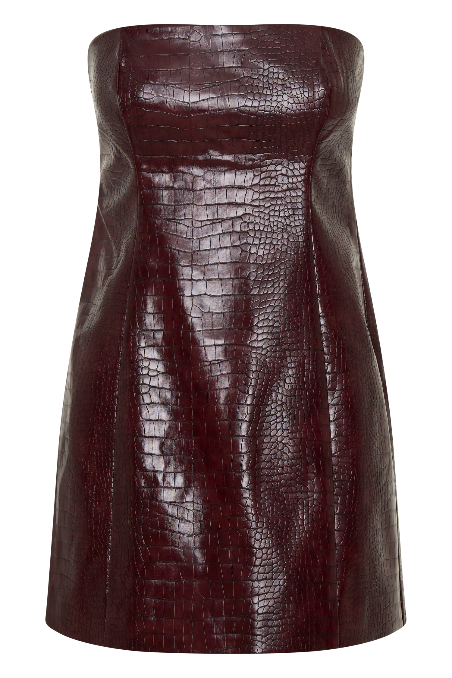 Anouk Faux Leather Strapless Mini Dress - Merlot - Image 6