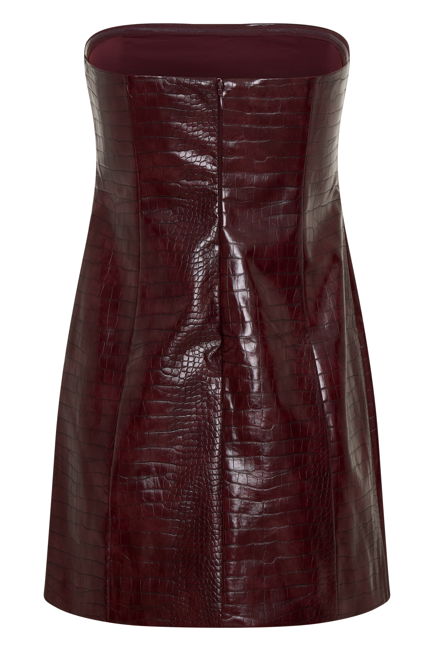 Anouk Faux Leather Strapless Mini Dress - Merlot - Image 5