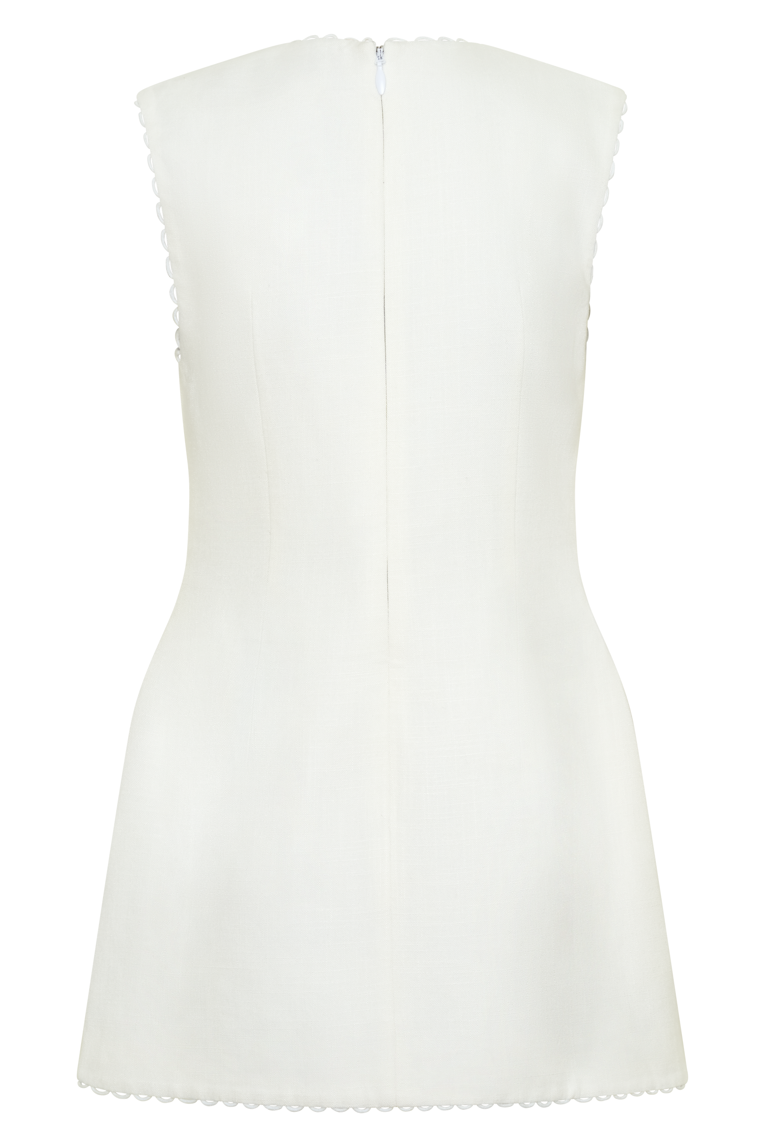 Antonella Linen Mini Dress - White - Image 8