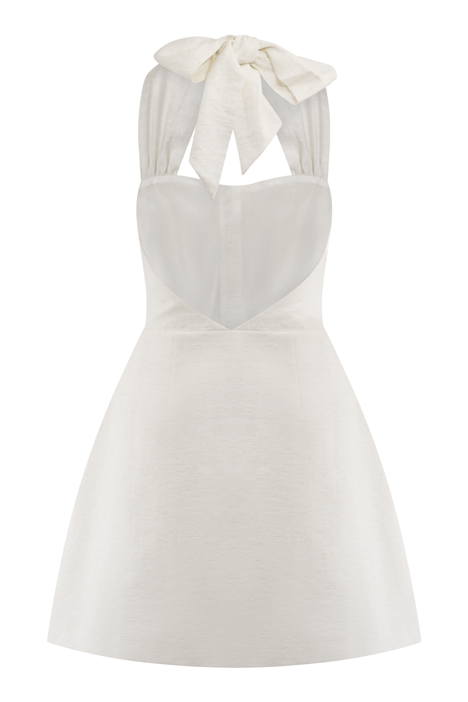 Anya Linen Halter Mini Dress - Oat Marle - Image 10