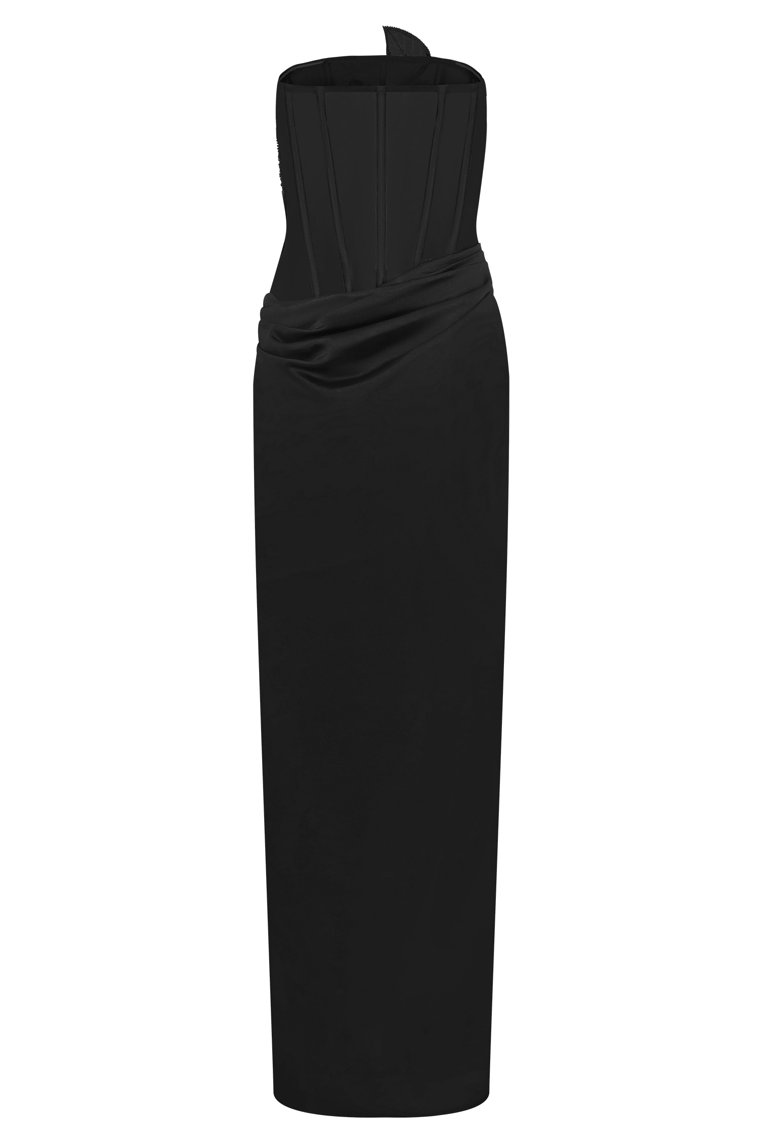 Asha Floral Mesh And Satin Maxi Dress - Black - Image 7
