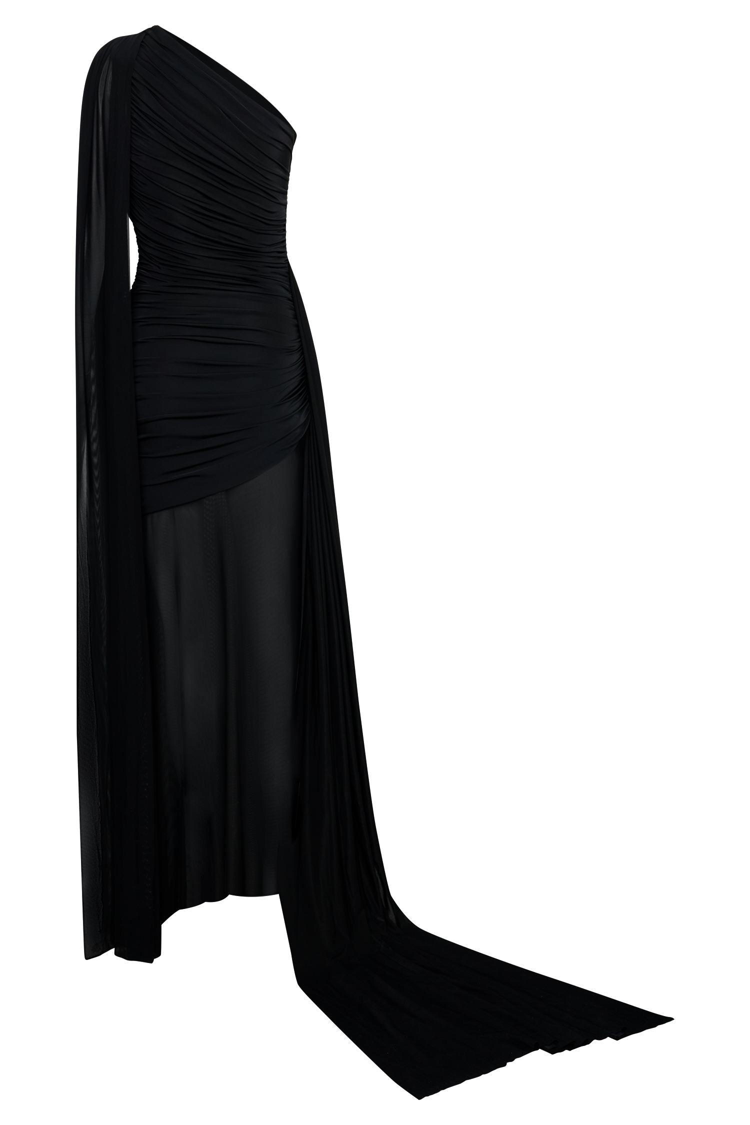 Asher Slinky One Shoulder Maxi Dress - Black - Image 8