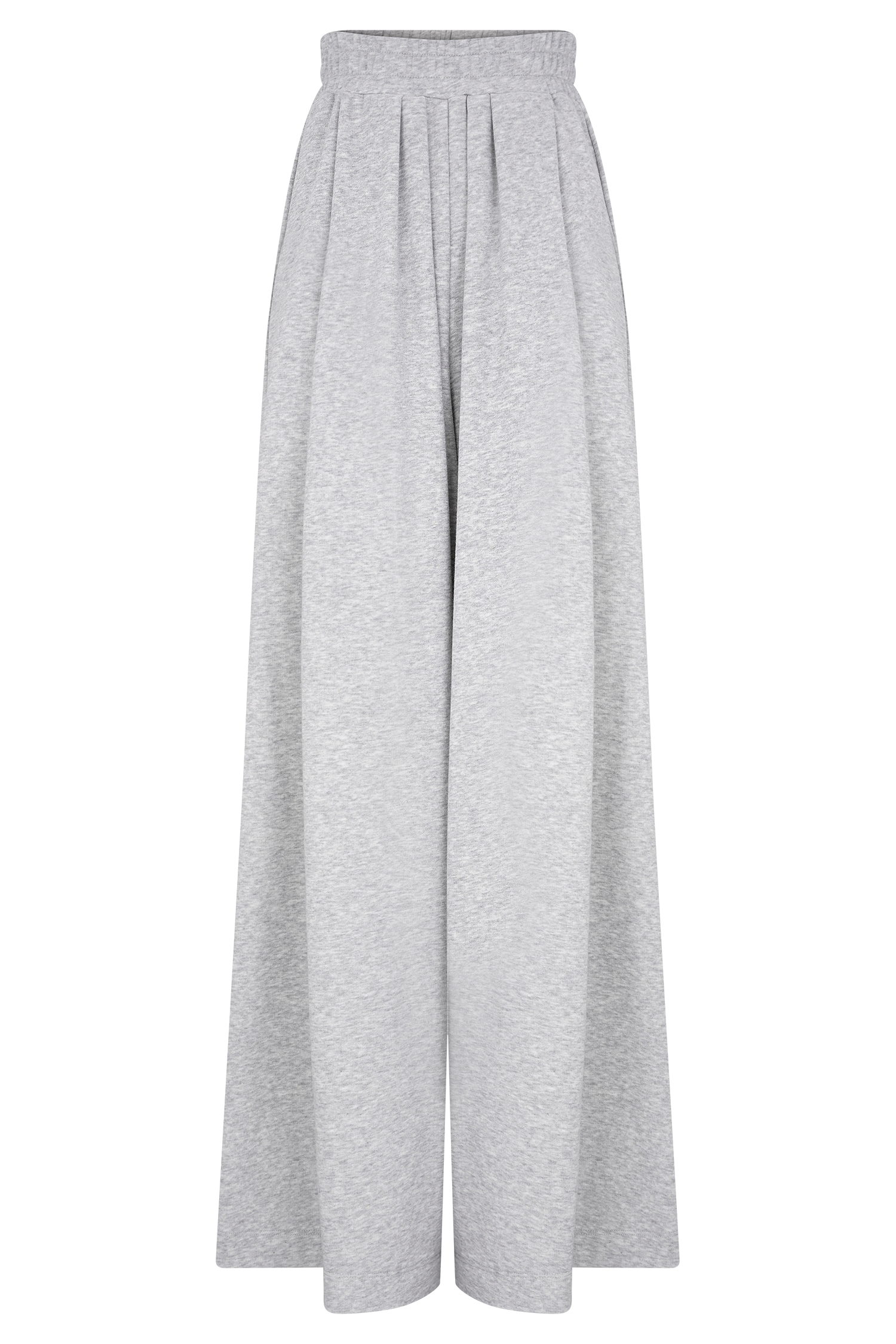 Aspen Gathered Wide Leg Jogger - Light Grey Marle - Image 9