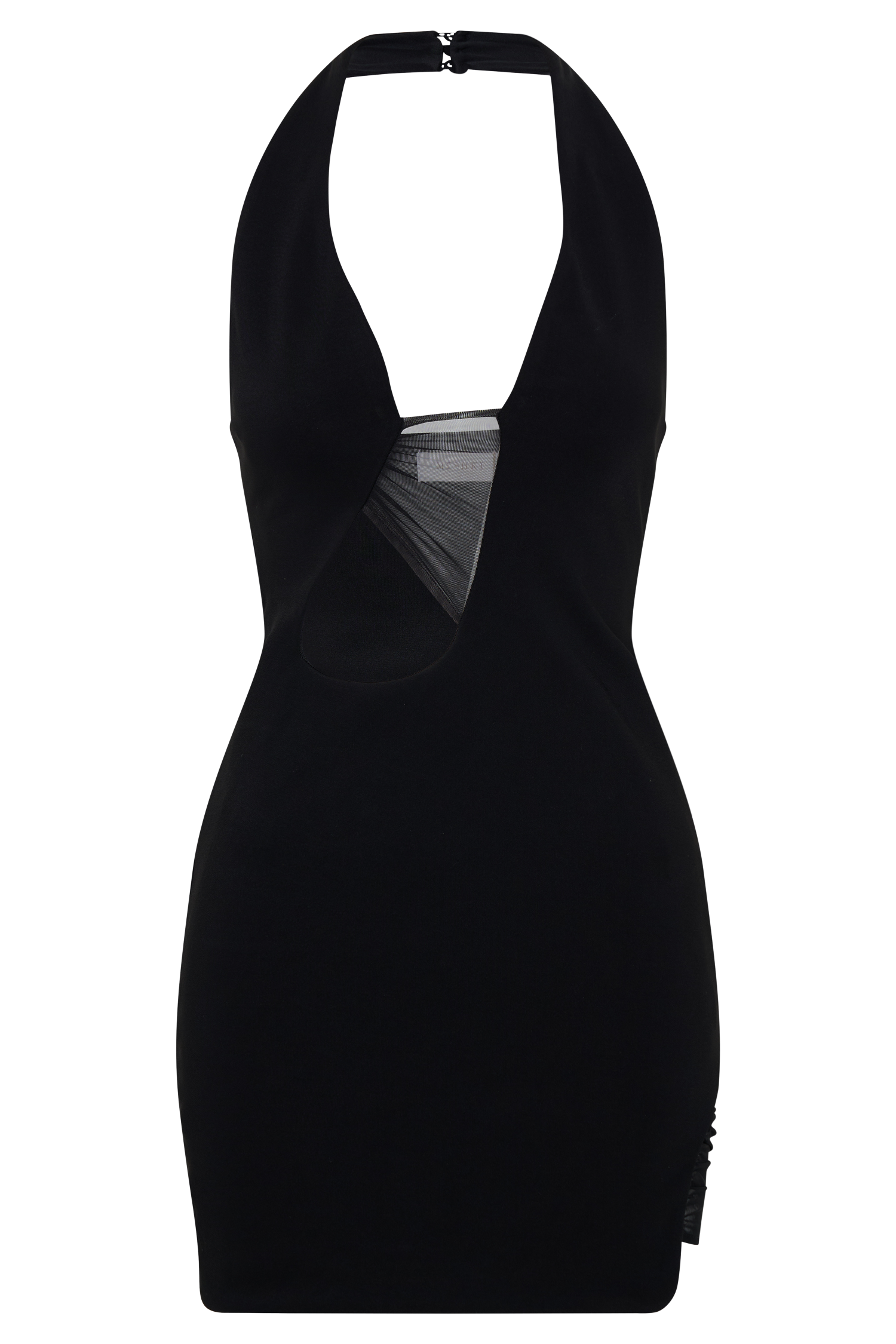 Aubree Crepe And Mesh Mini Dress - Black - Image 9