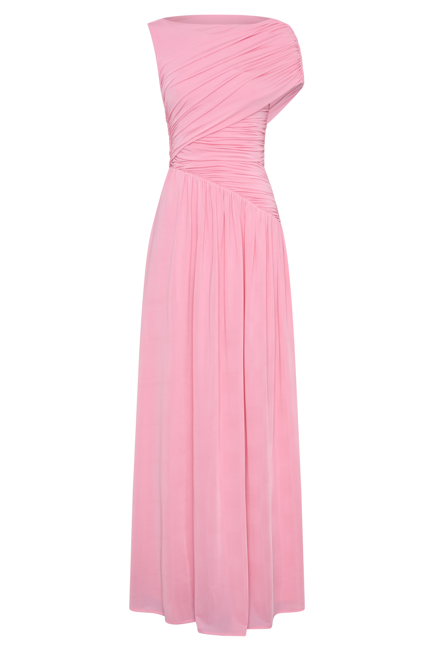 Ayeshya Slinky Asymmetric Maxi Dress - Candy Pink - Image 7