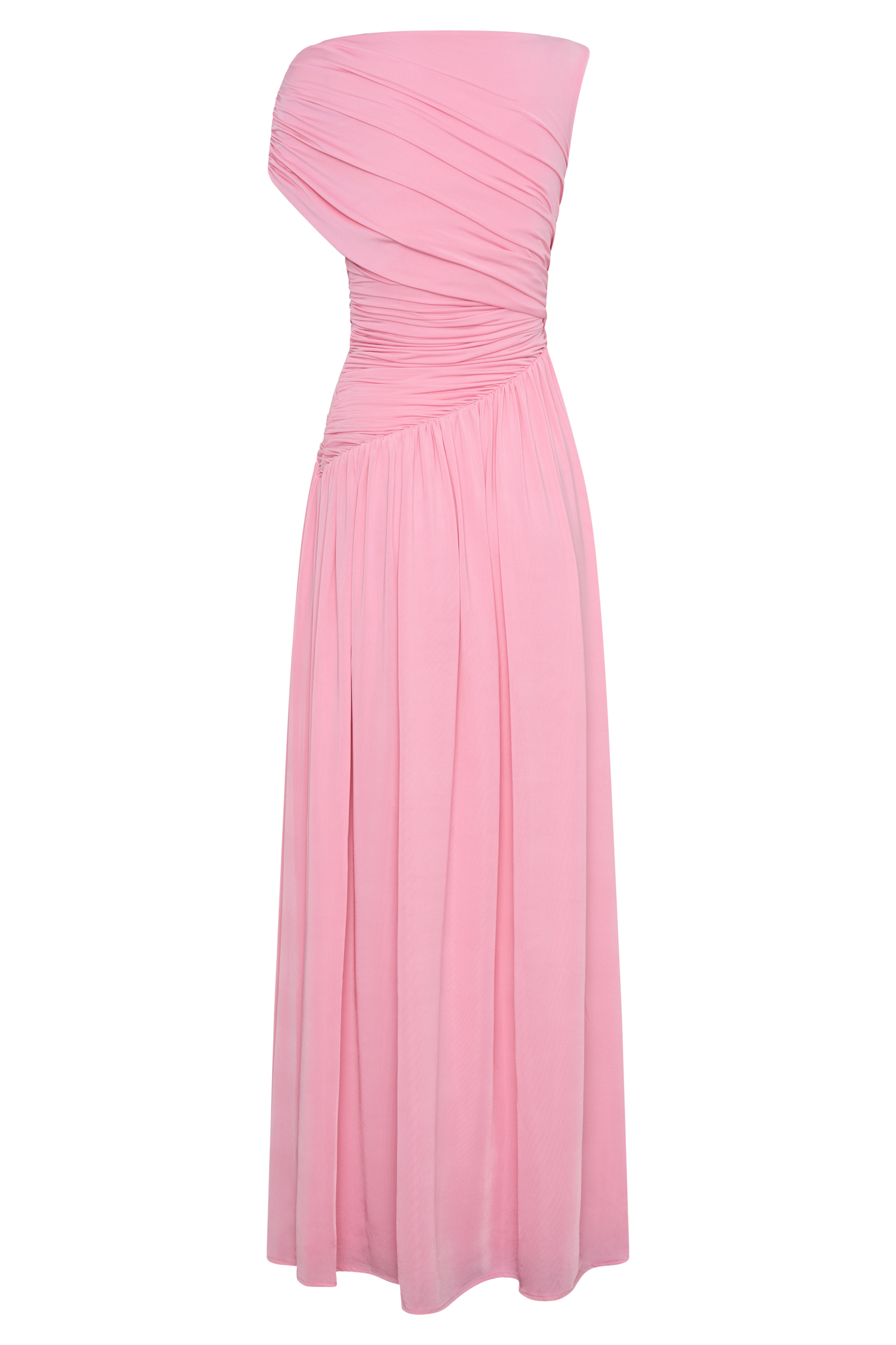 Ayeshya Slinky Asymmetric Maxi Dress - Candy Pink - Image 6