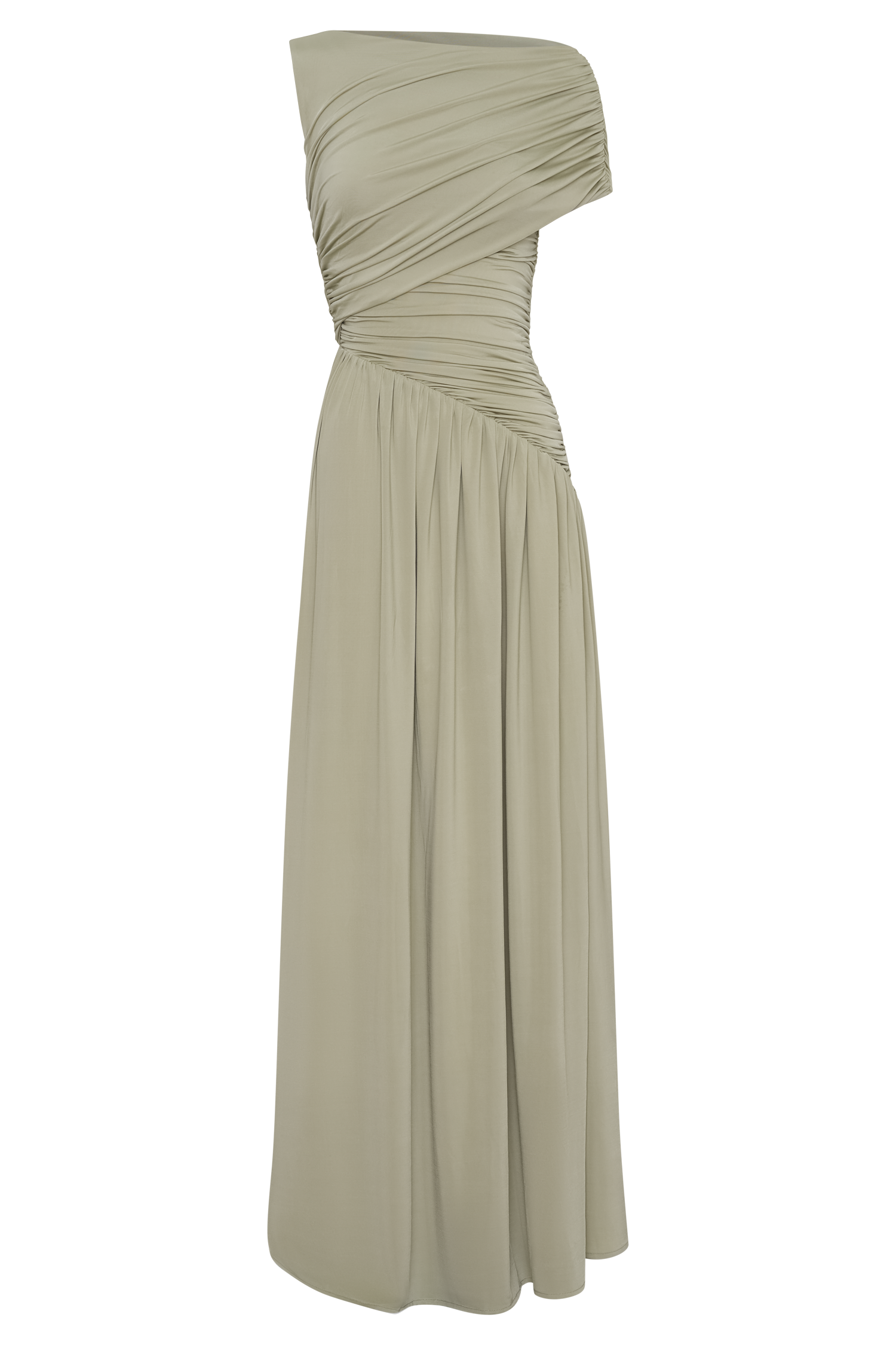 Ayeshya Slinky Asymmetric Maxi Dress - Sage - Image 7