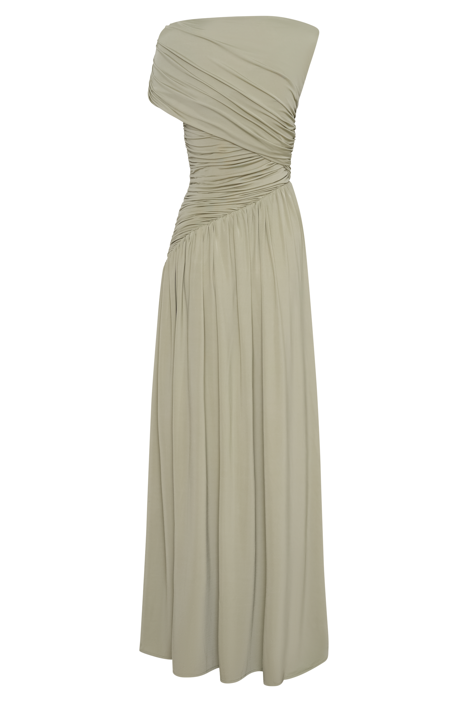 Ayeshya Slinky Asymmetric Maxi Dress - Sage - Image 6