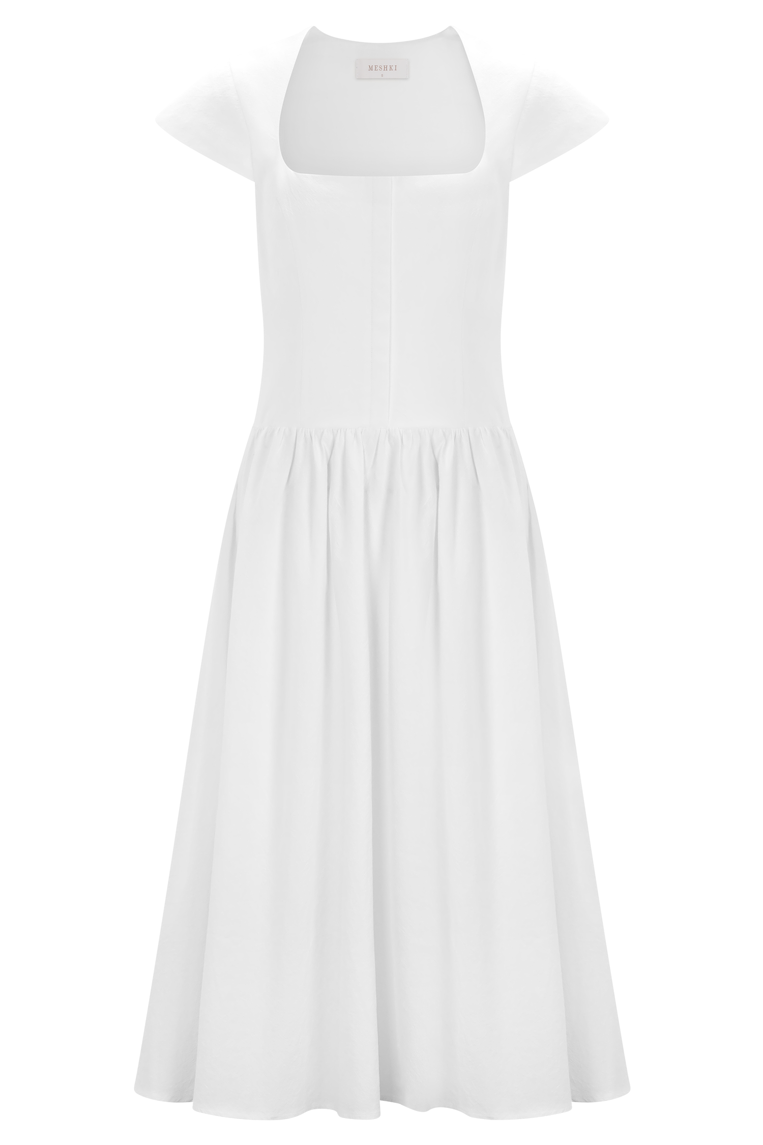 Ayla Cotton Fit And Flare Midi Dress - White - Image 7