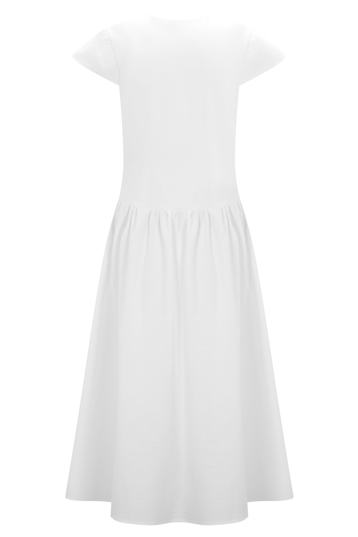 Ayla Cotton Fit And Flare Midi Dress - White - Image 6