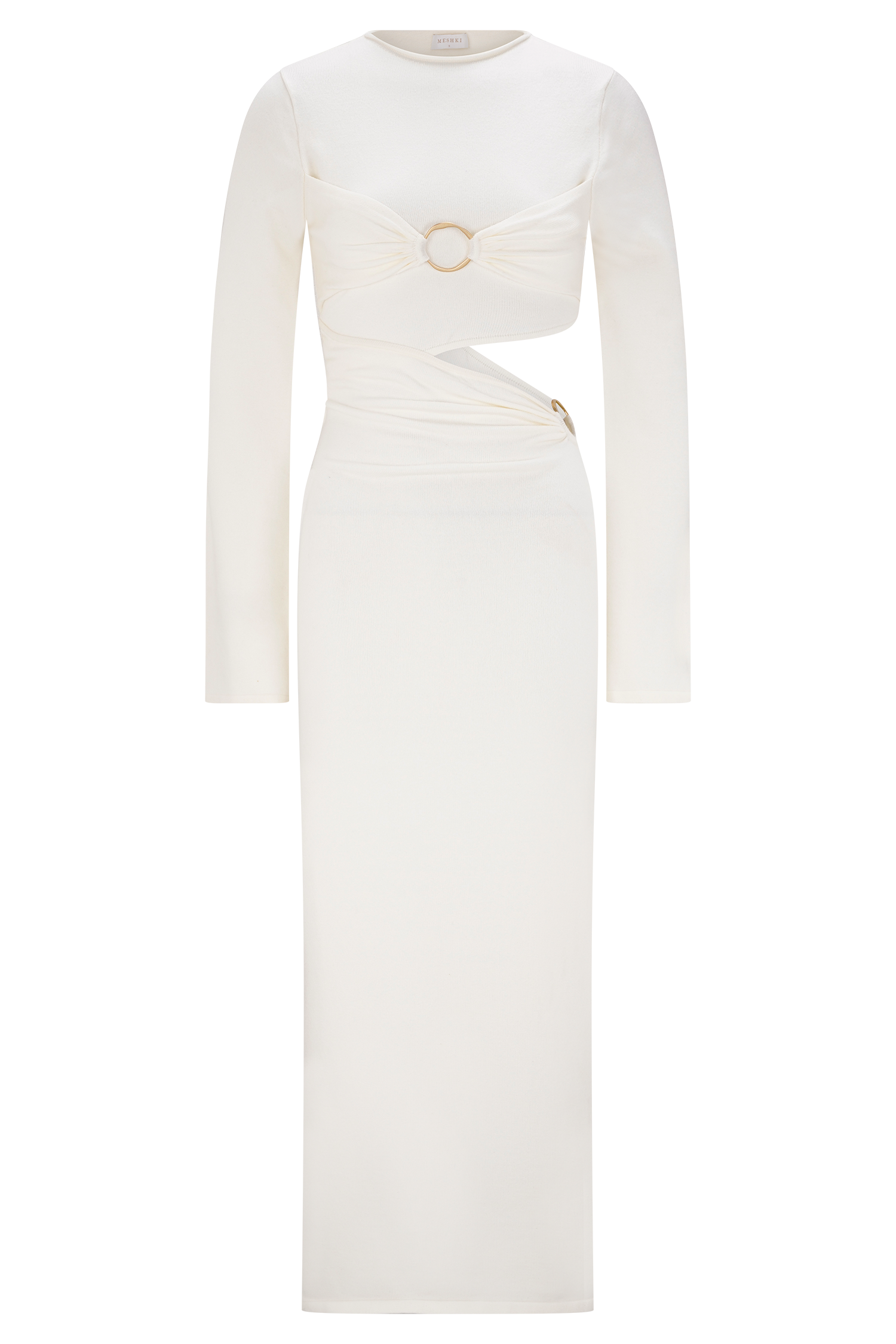 Azariah Long Sleeve Knit Midi Dress - Ivory - Image 8