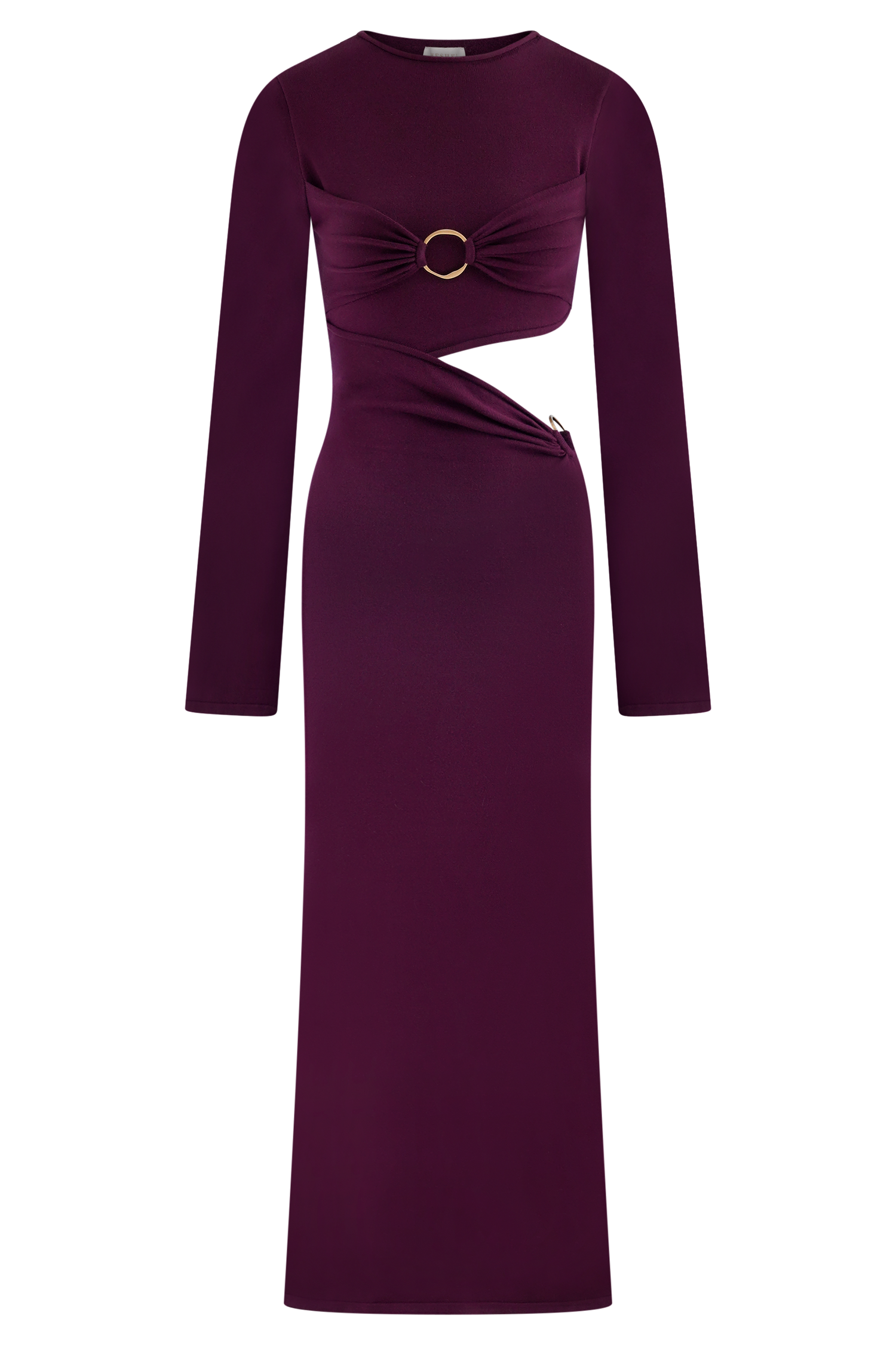 Azariah Long Sleeve Knit Midi Dress - Plum - Image 7