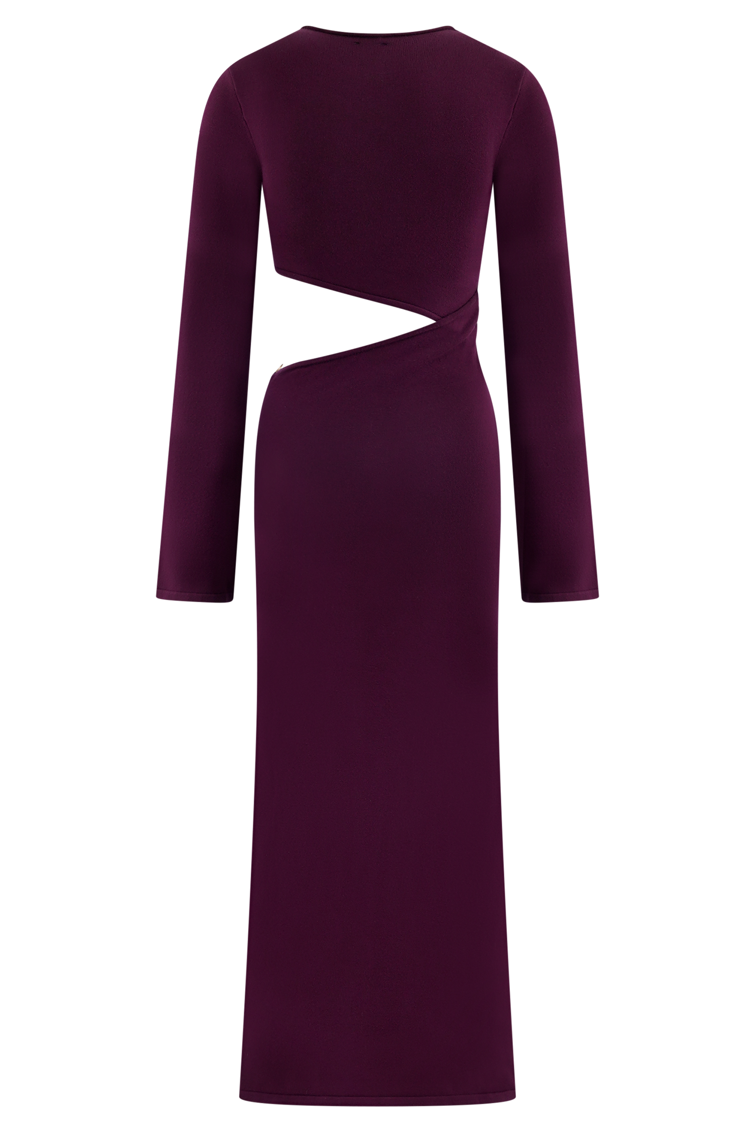 Azariah Long Sleeve Knit Midi Dress - Plum - Image 6