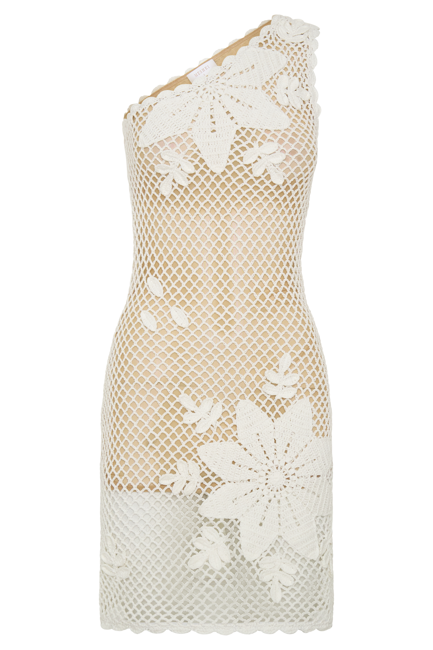 Barker Hand Crochet Knit Mini Dress - White - Image 8