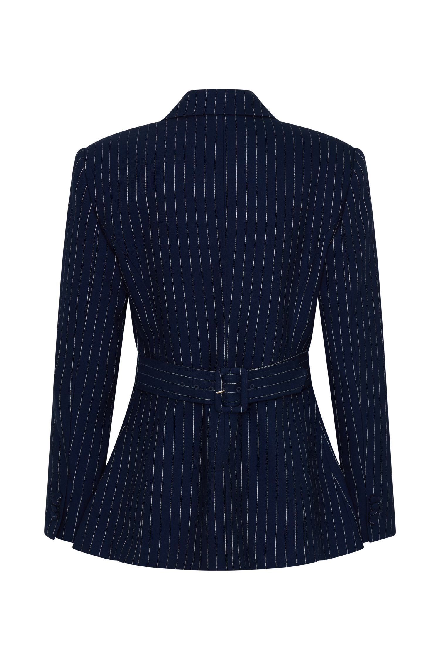 Bellamy Cinched Blazer - Navy Pinstripe - Image 10