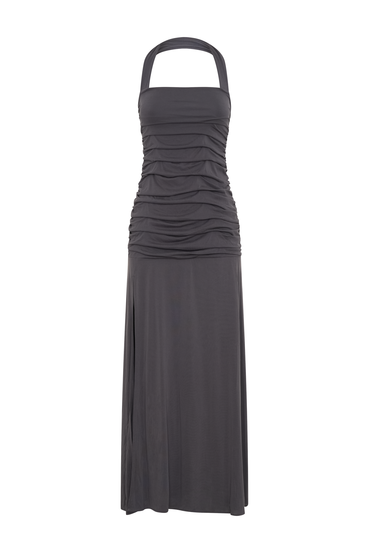 Bentley Peached Jersey Halter Maxi Dress - Charcoal - Image 7