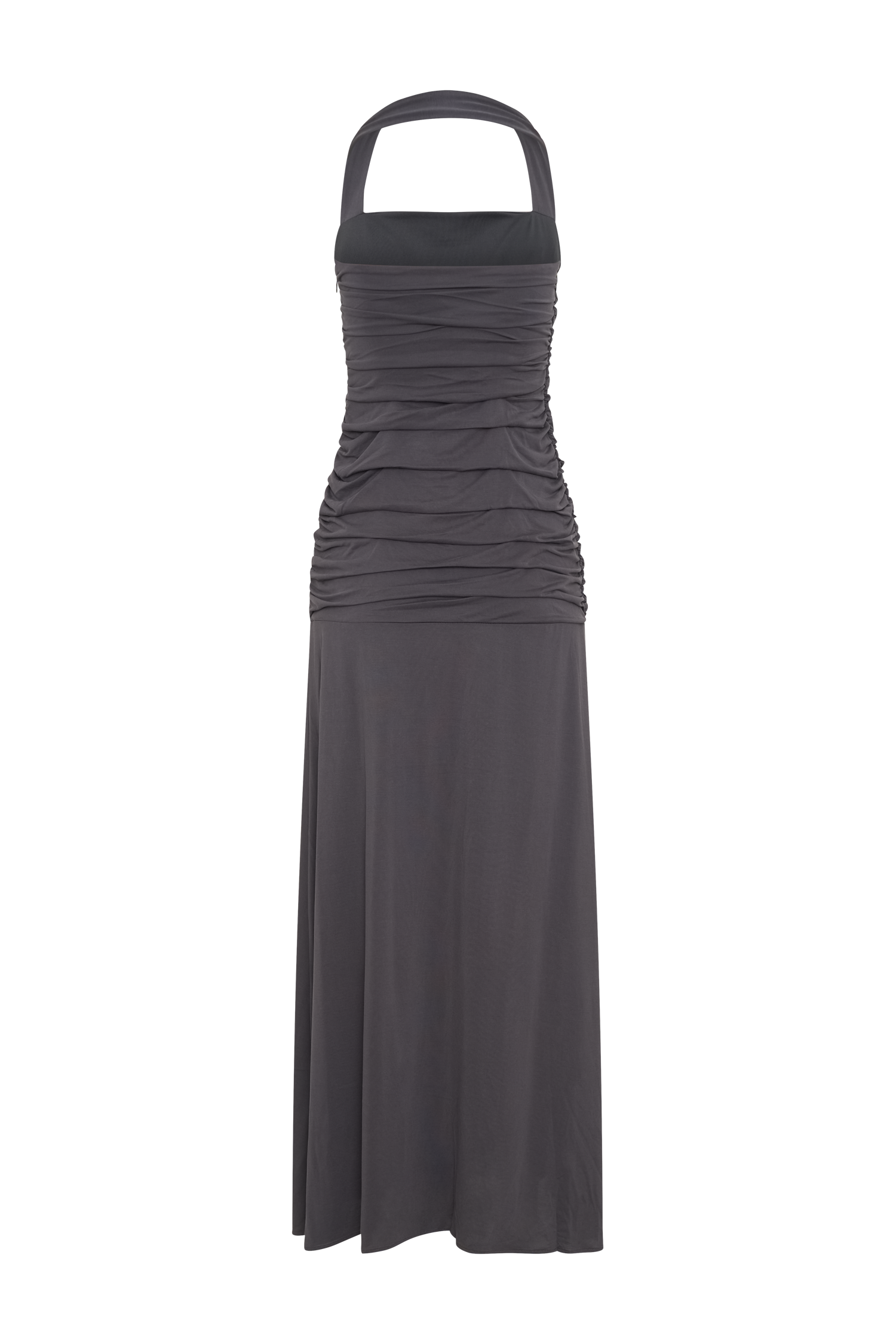 Bentley Peached Jersey Halter Maxi Dress - Charcoal - Image 6