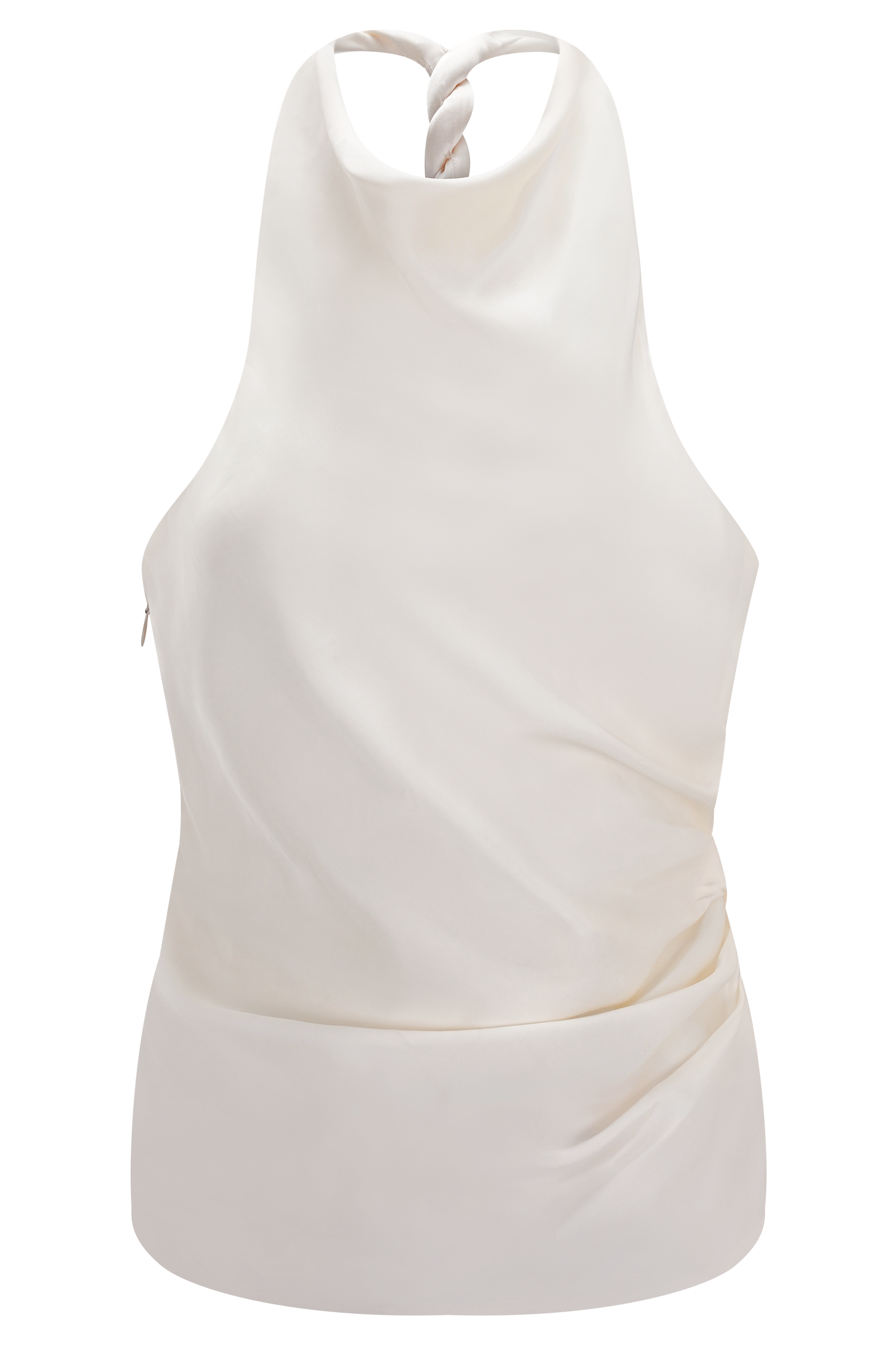Bianca Satin Halter Top - Ivory - Image 9