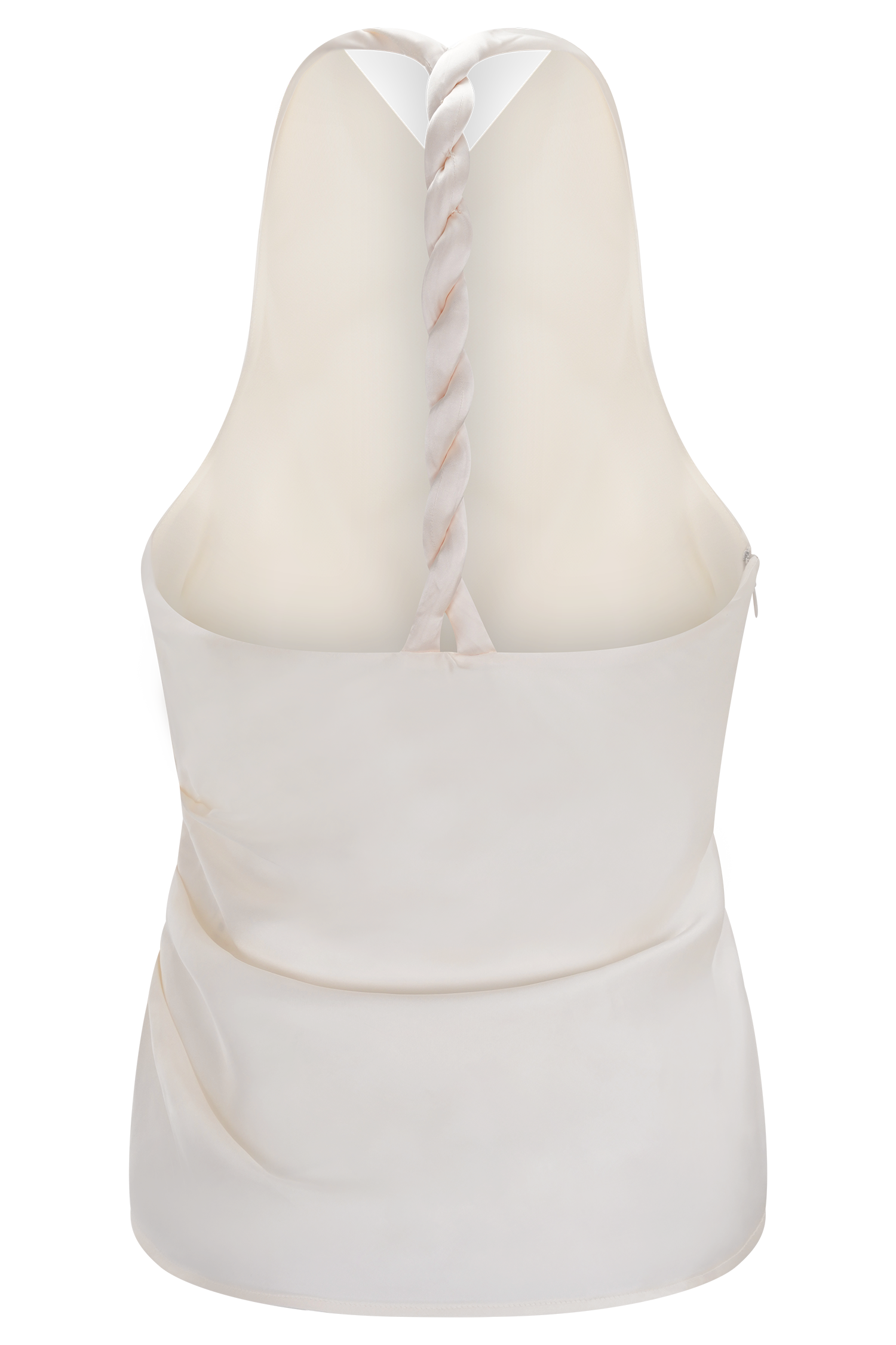 Bianca Satin Halter Top - Ivory - Image 8