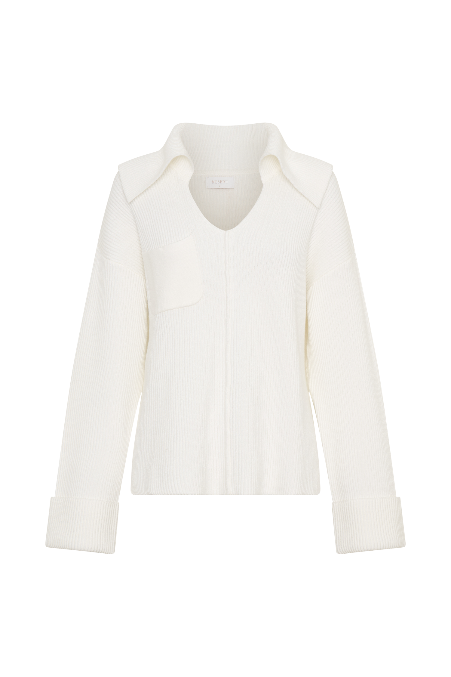 Bianka V Neck Knit Jumper - Off White - Image 9