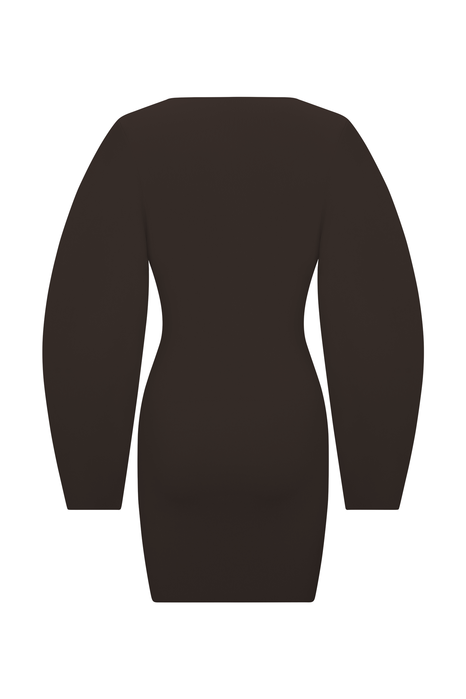 Billy Balloon Sleeve Knit Mini Dress - Dark Chocolate - Image 8