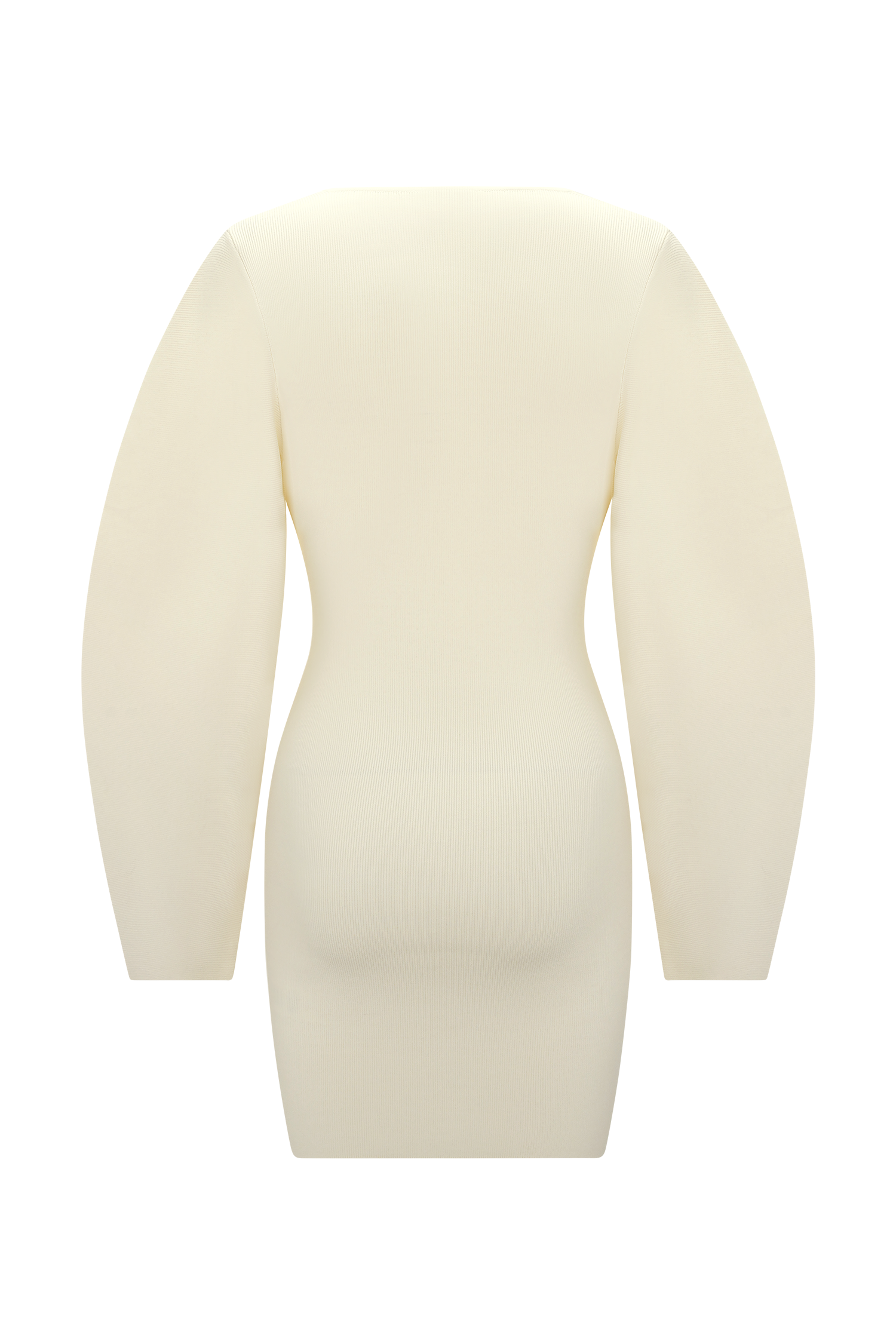 Billy Balloon Sleeve Knit Mini Dress - Ivory - Image 8