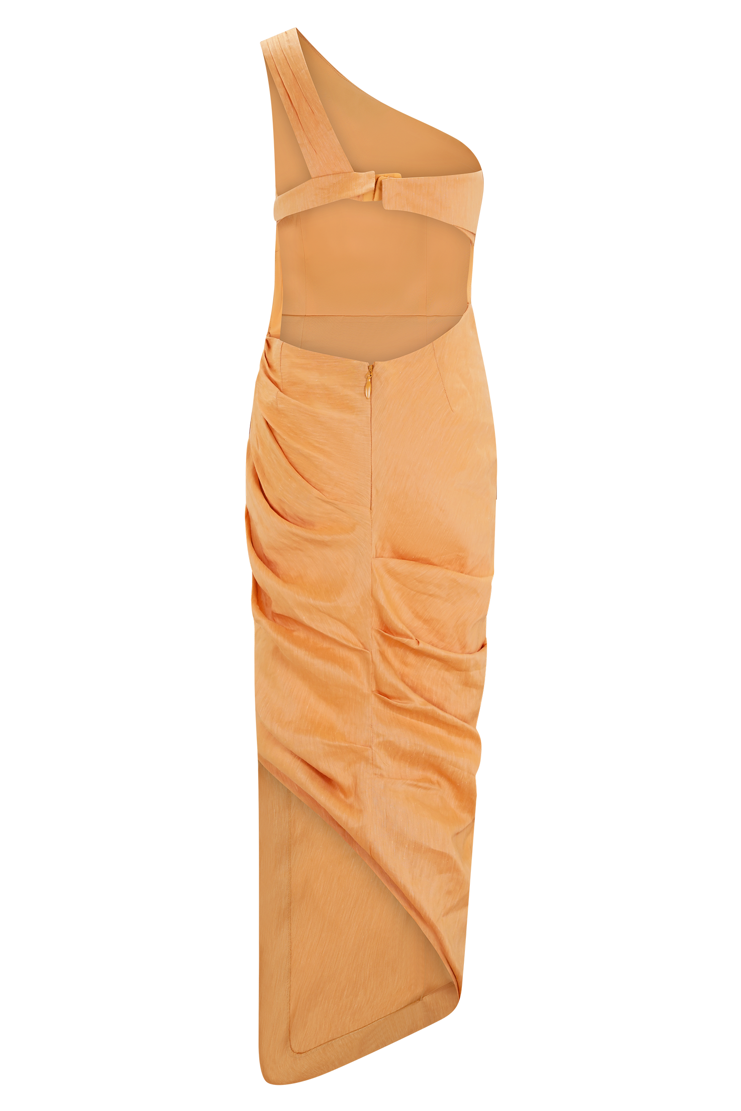 Birgit Linen Midi Dress With Hardware - Deep Peach - Image 7