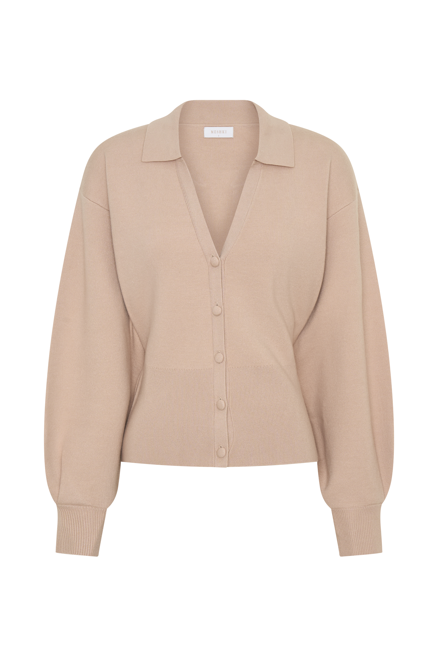 Blaine Knit Blouson Sleeve Cardigan - Oat Marle - Image 10