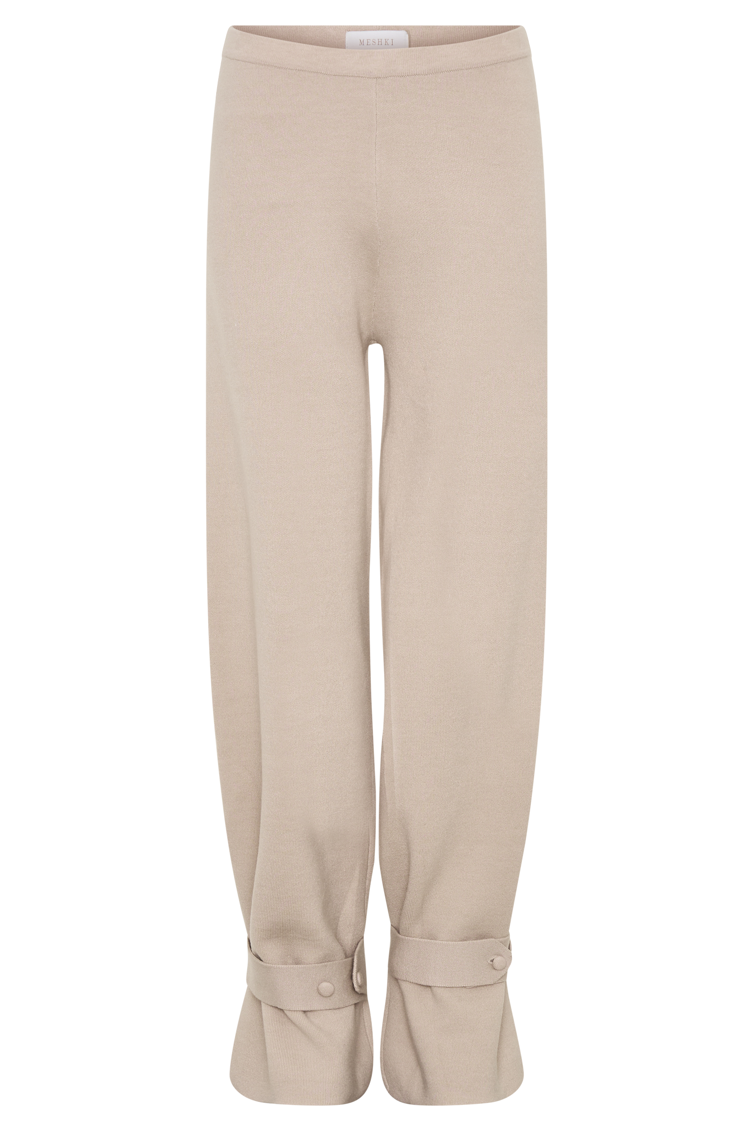 Blaine Knit Cuffed Wide Leg Pants - Oat Marle - Image 9