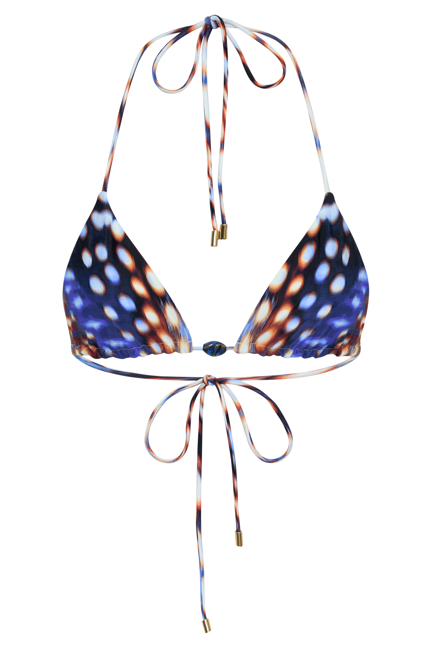 Blossom Classic Triangle Bikini Top - Blue Abstract Print - Image 13