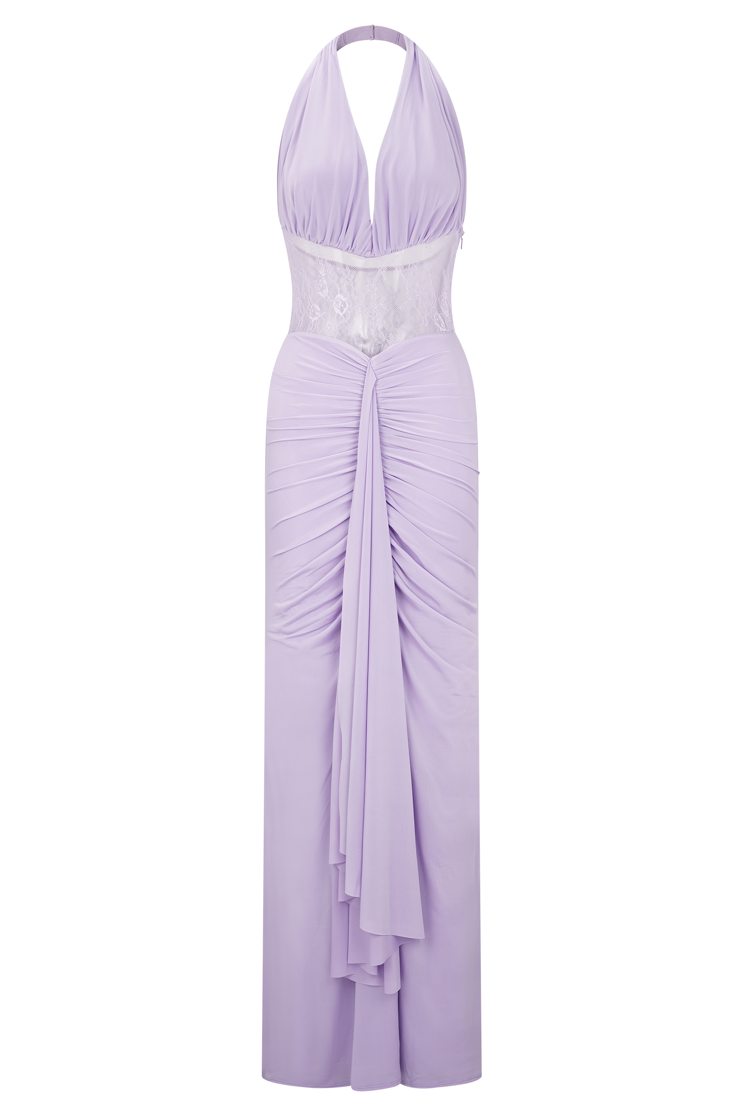 Bonnie Slinky And Lace Maxi Dress - Lilac - Image 9