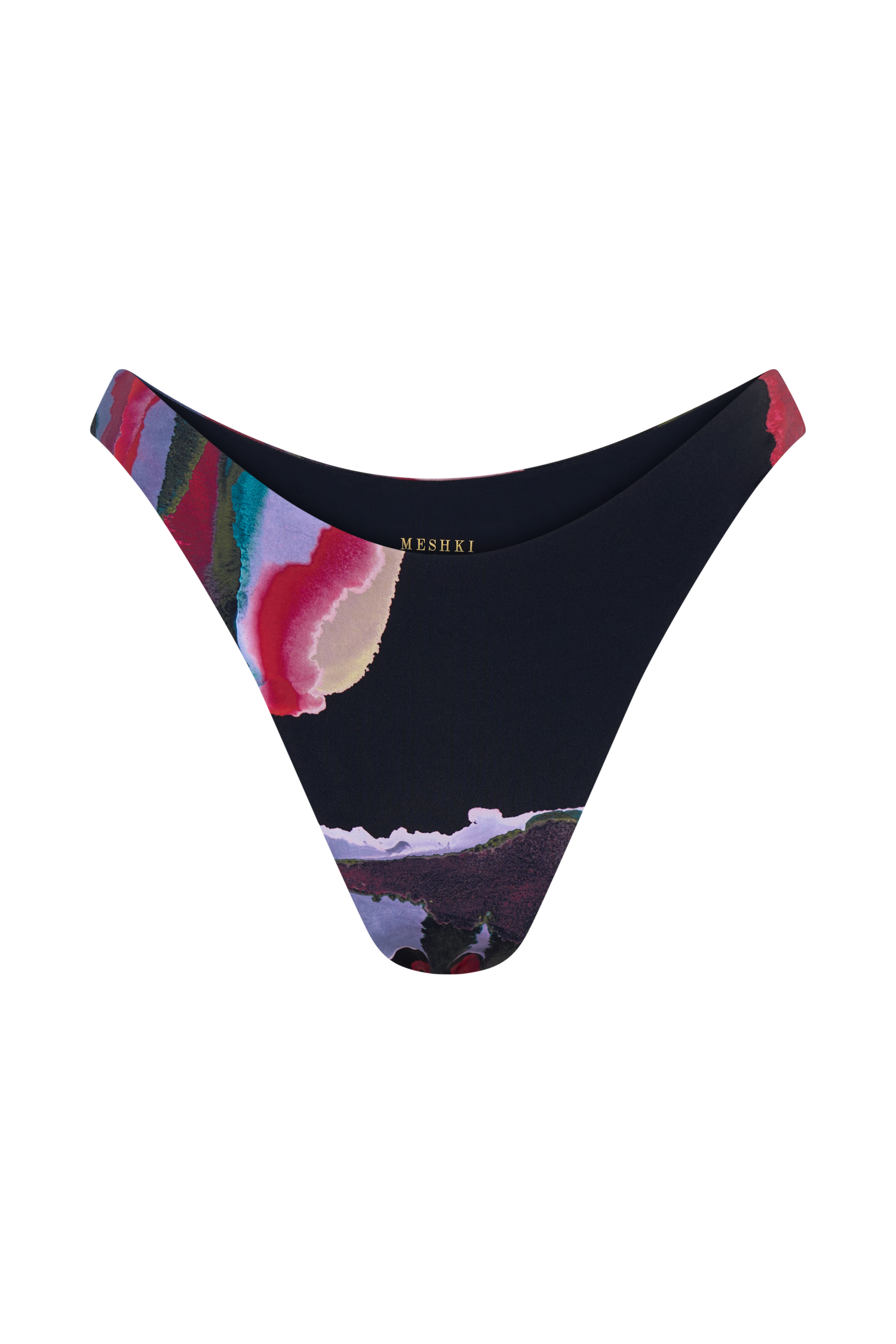 Brianna Cheeky Cut Bikini Bottom - Multi Fluid Reverie Print - Image 9