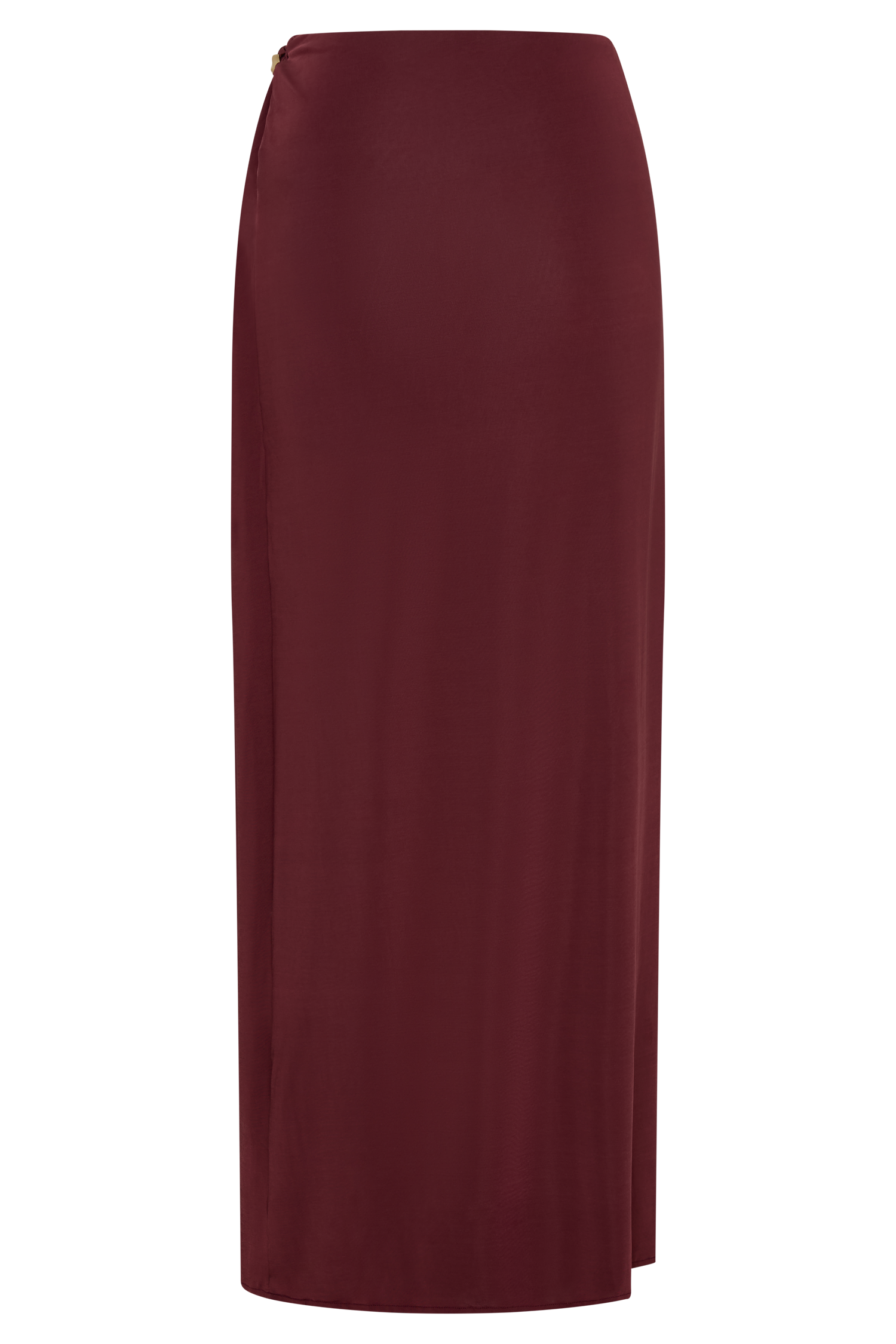 Bridget Slinky Maxi Skirt With Hardware - Burgundy - Image 8