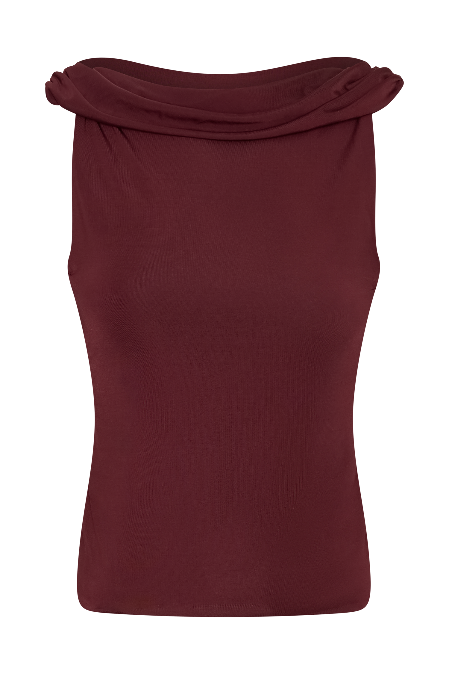 Bridget Slinky Cowl Back Top - Burgundy - Image 9