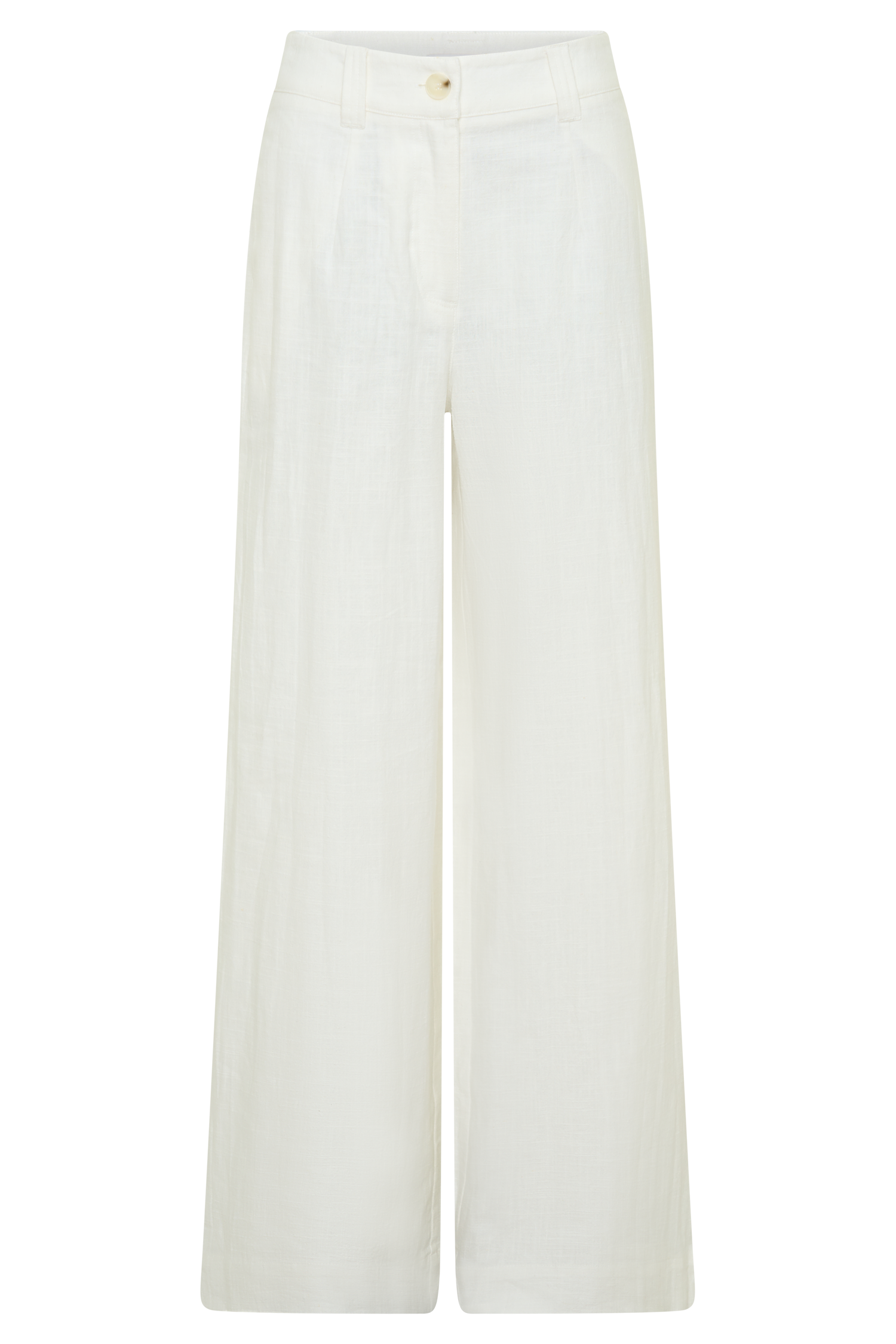 Brielle Straight Leg Linen Pant - White - Image 11