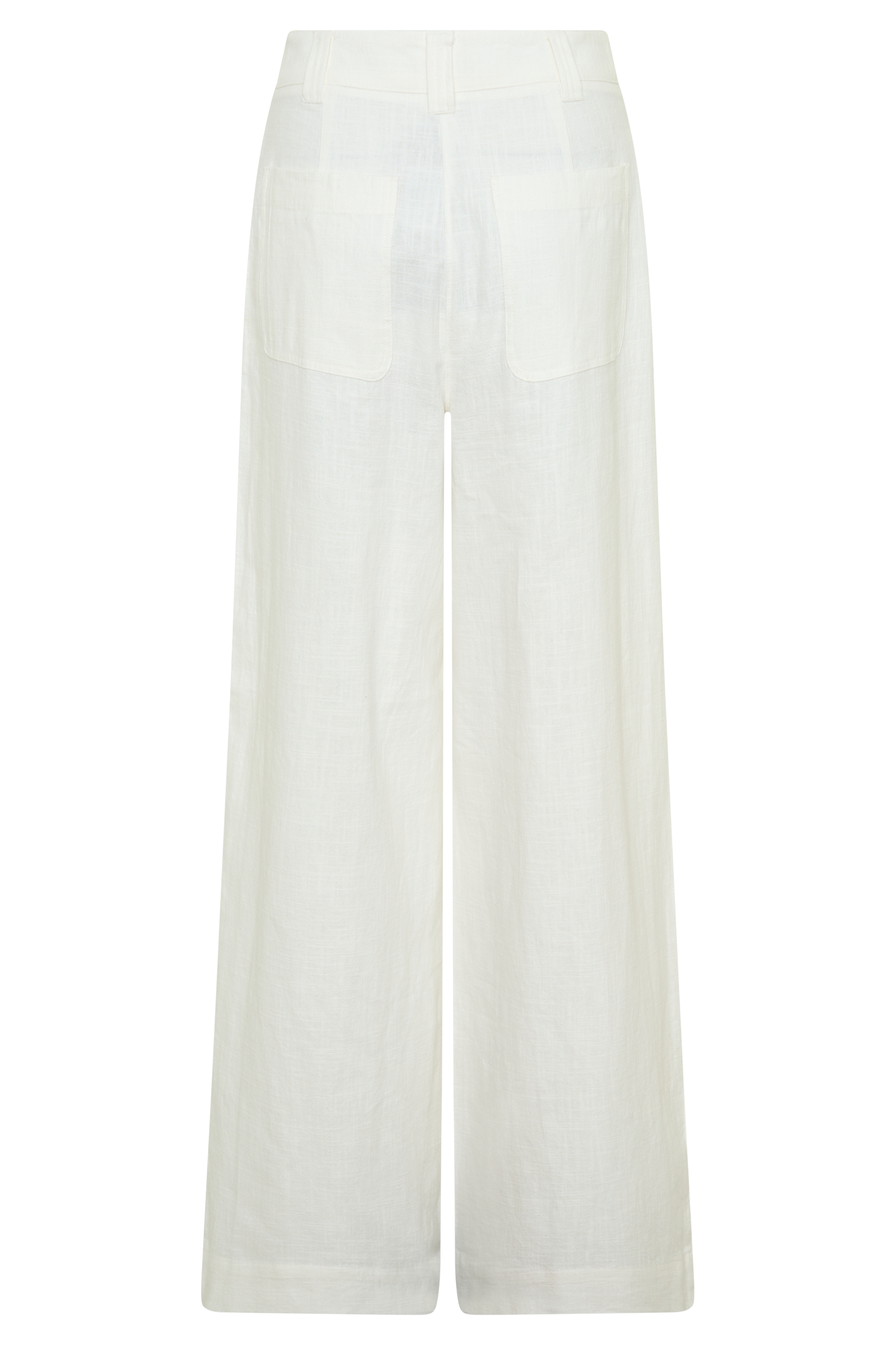 Brielle Straight Leg Linen Pant - White - Image 10