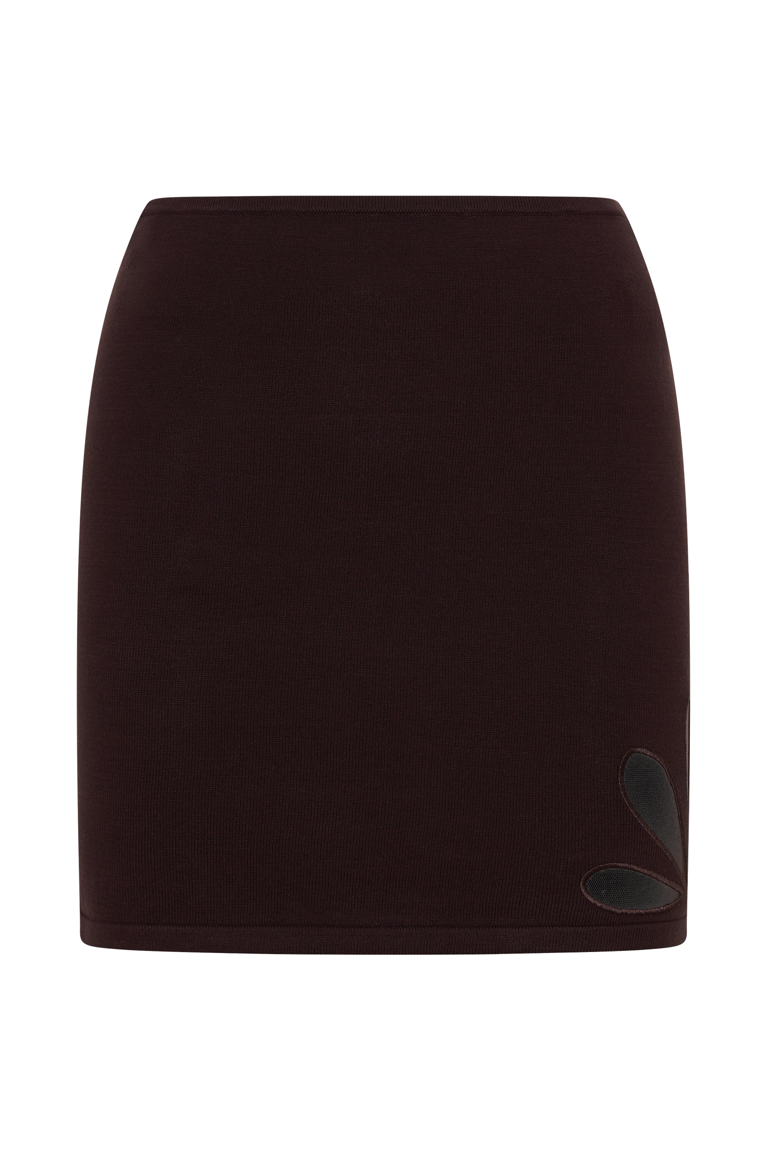 Brock Knit Cut Out Mini Skirt - Dark Chocolate - Image 7