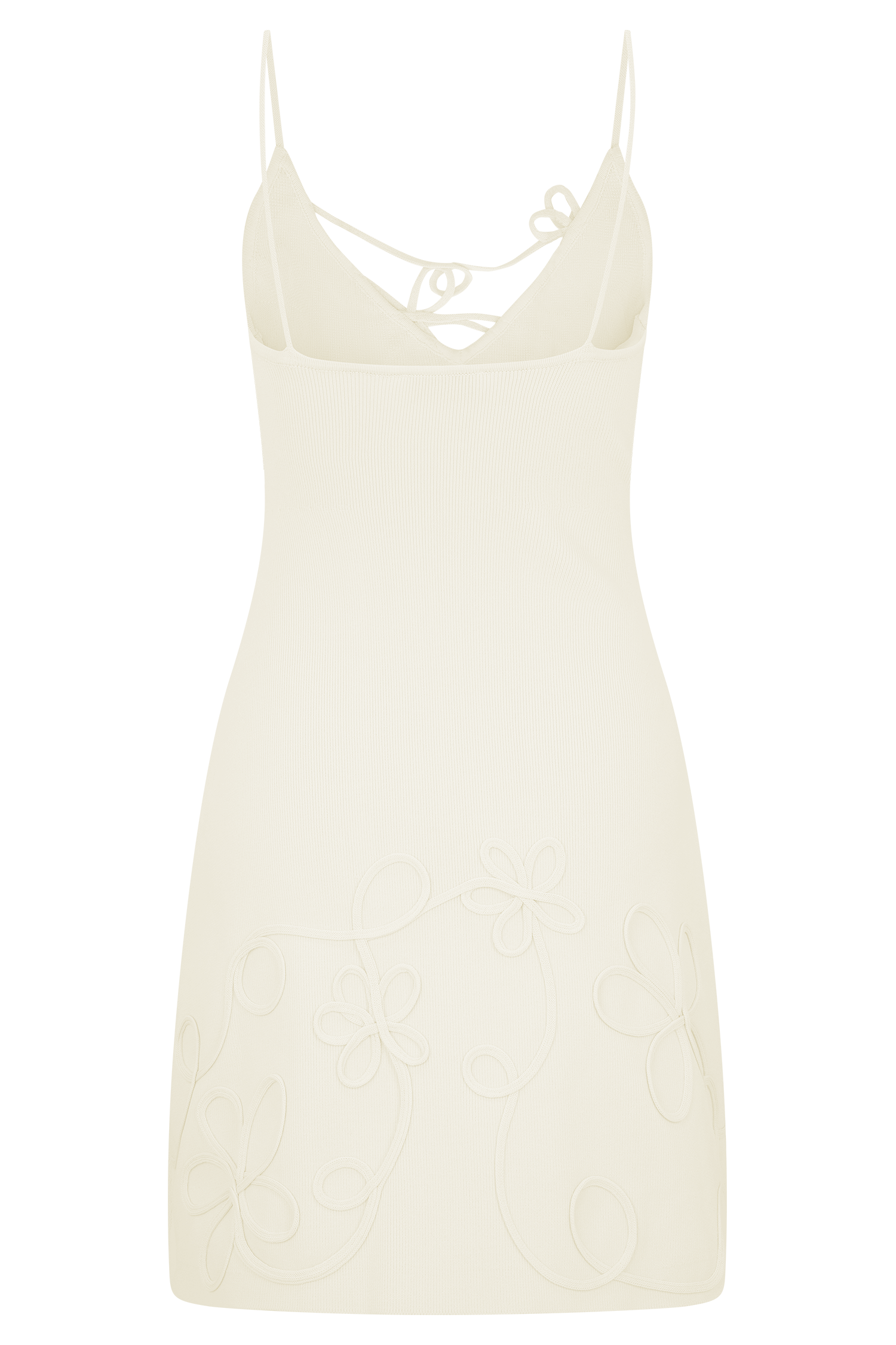 Brullo Embroidery Knit Mini Dress - Ivory - Image 8
