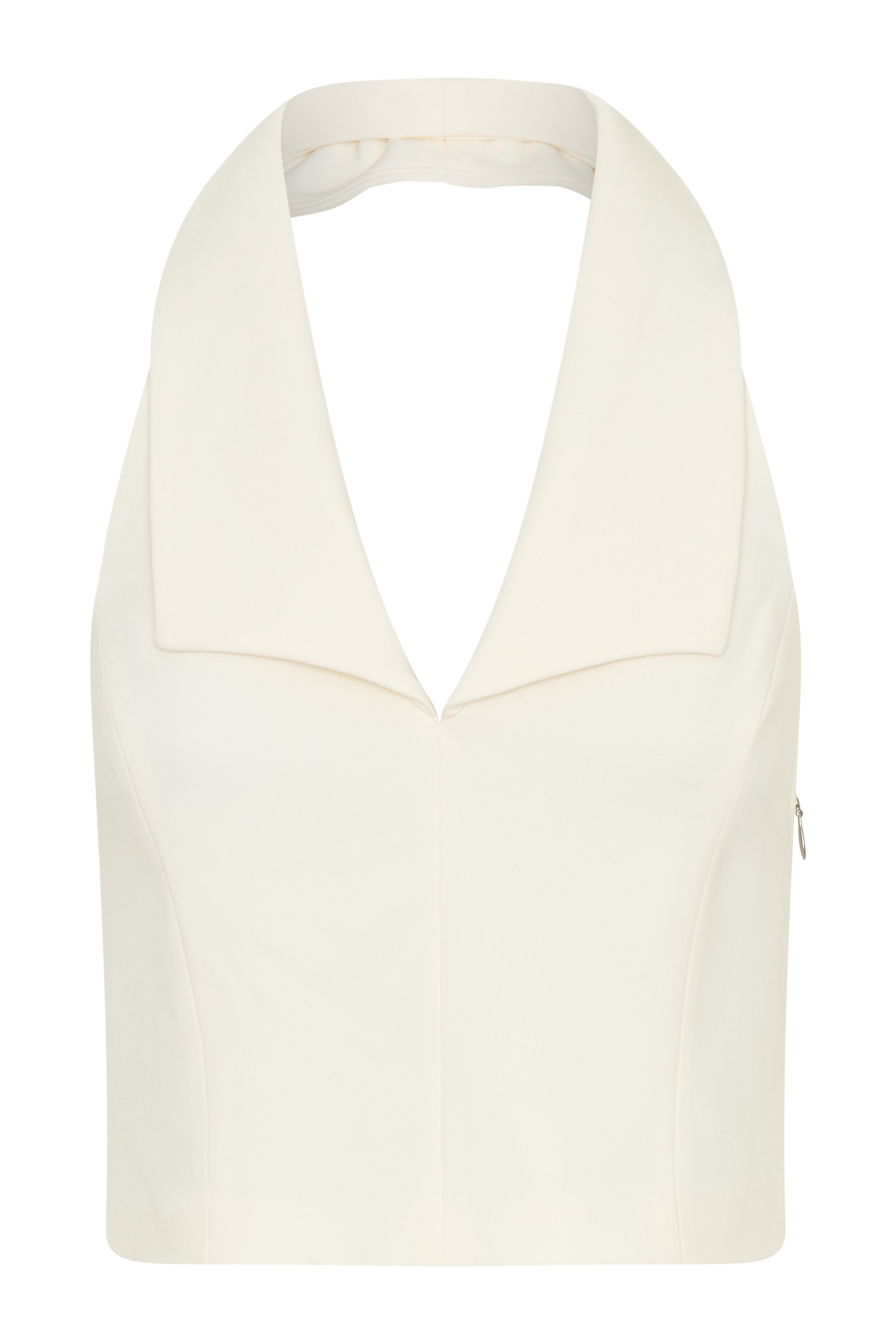 Calla Collared Sleeveless Halter Top - Ivory - Image 14