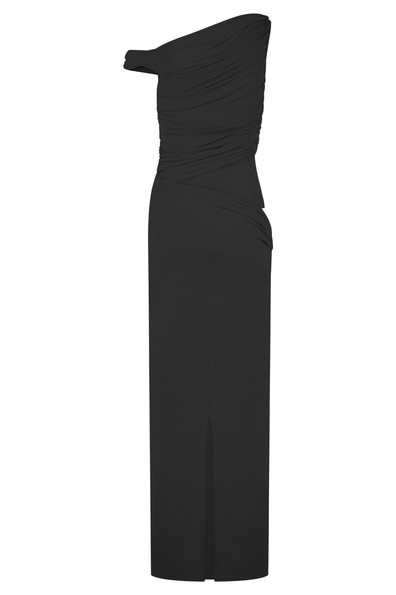 Callen One Shoulder Slinky Maxi Dress - Black - Image 7